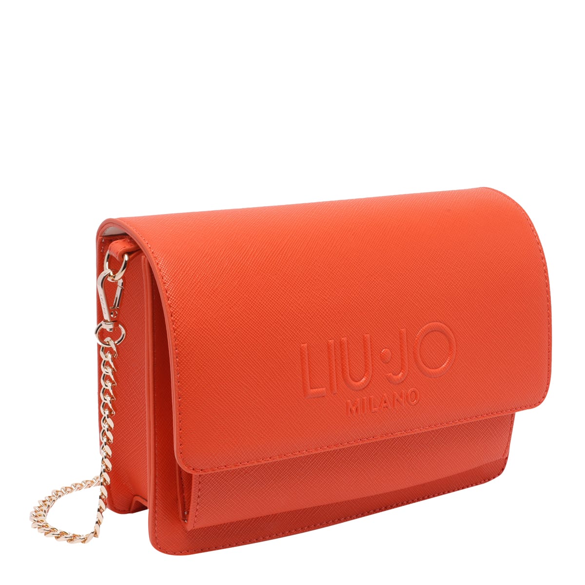 Liu •jo Crossbody Bag With External Pocket And Removable Strap In Orange