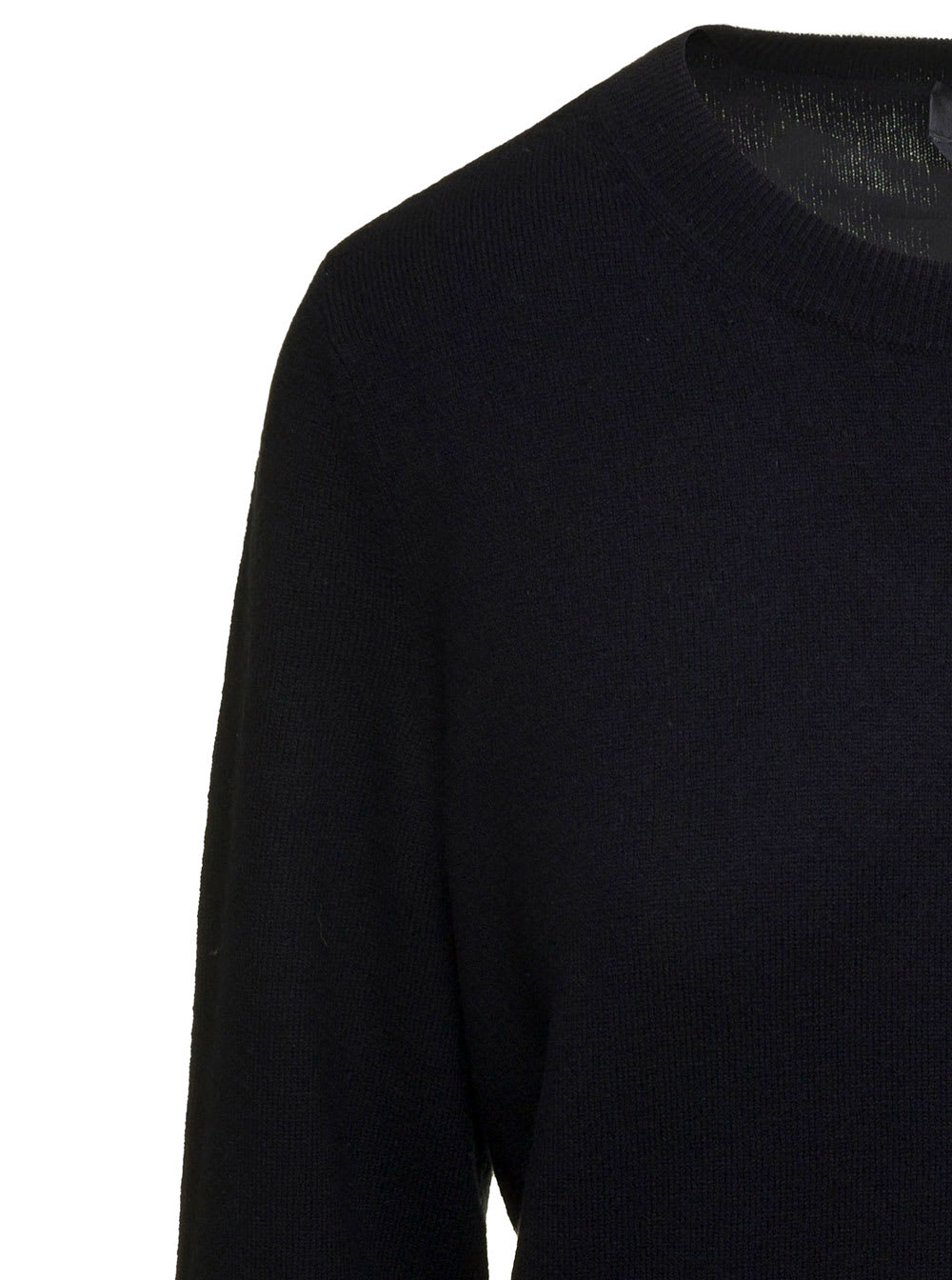 Shop Apc Nina Black Sweater With Tonal Logo Embroidery In Wool Woman