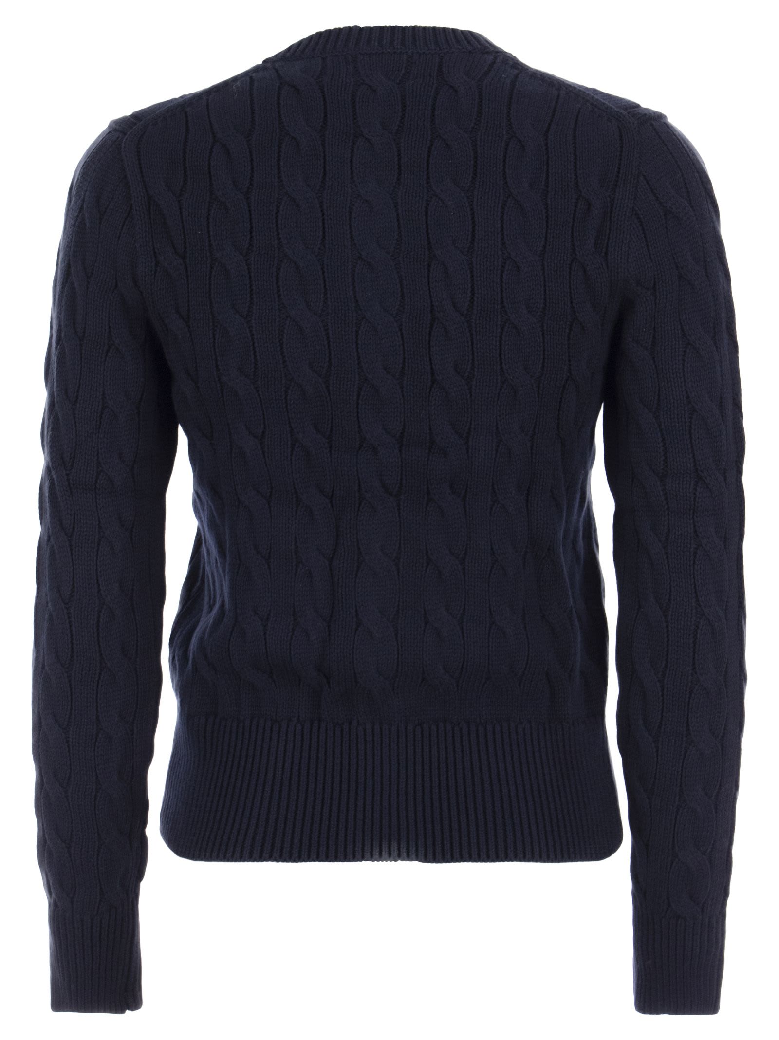 Shop Polo Ralph Lauren Navy Cotton Cardigan In Blue