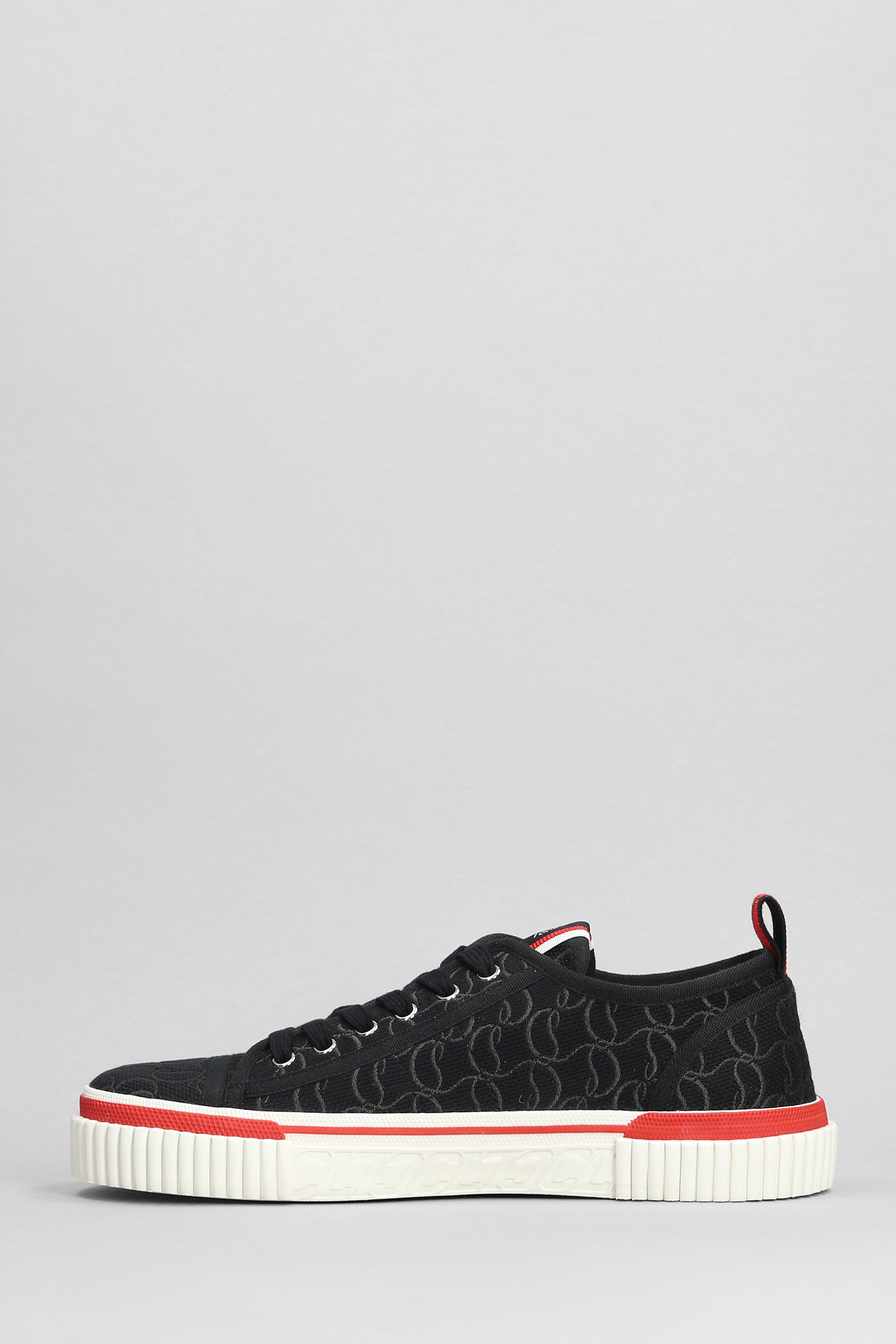 Shop Christian Louboutin Pedro Junior Sneakers In Black Cotton