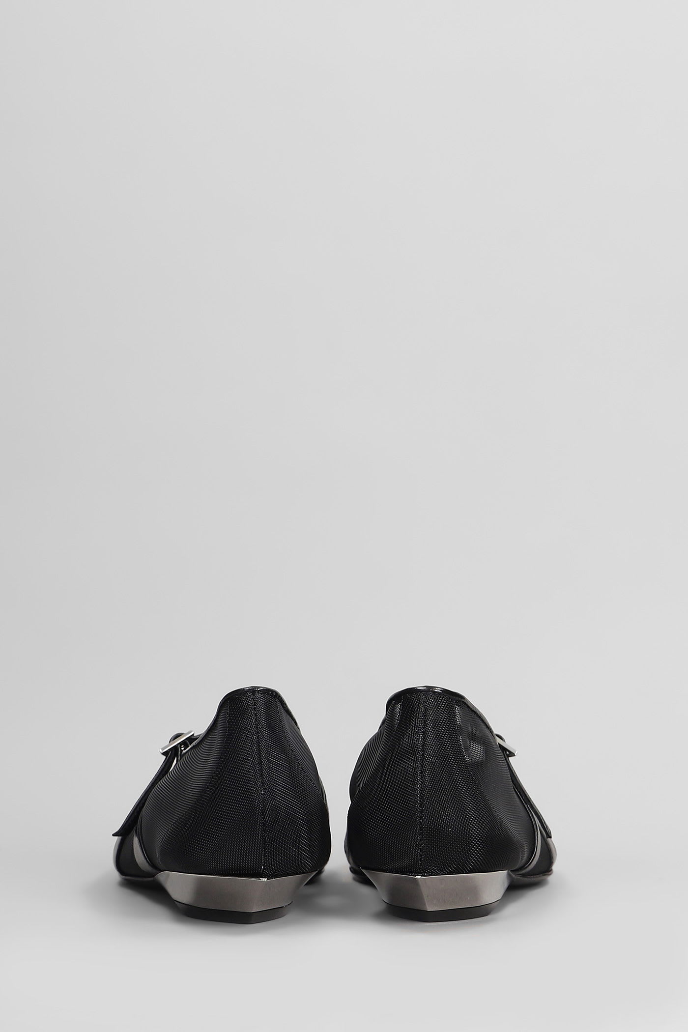 Mugler Ballet Flats In Black Polyamide In Black