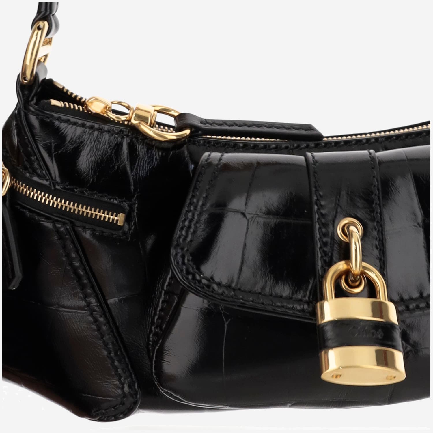 Shop Chloé The 99 Leather Shoulder Bag In Black