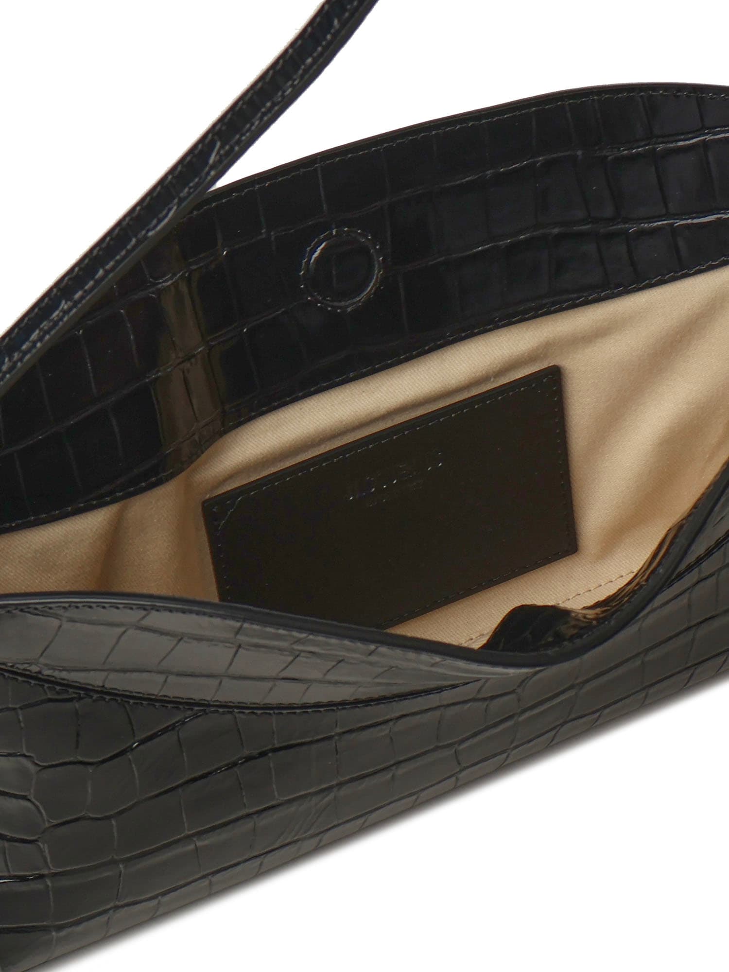 Jacquemus Le Calisson Crocodile-effect Leather Shoulder Bag In Black