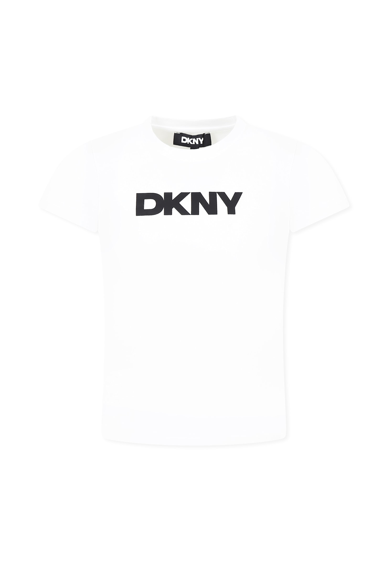 Dkny White T-shirt For Girl With Logo In White