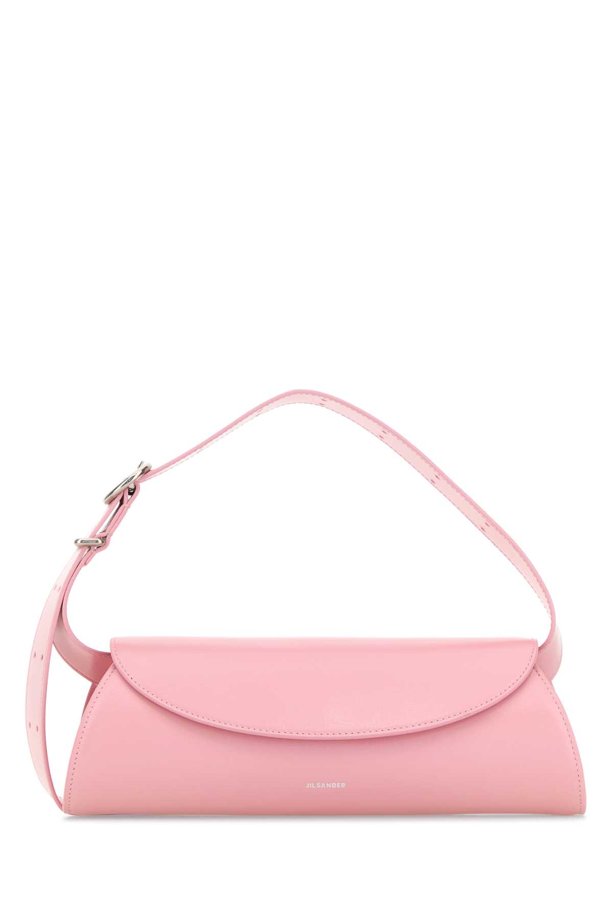 Jil Sander Small Cannolo Crossbody Bag In Leather In Pink