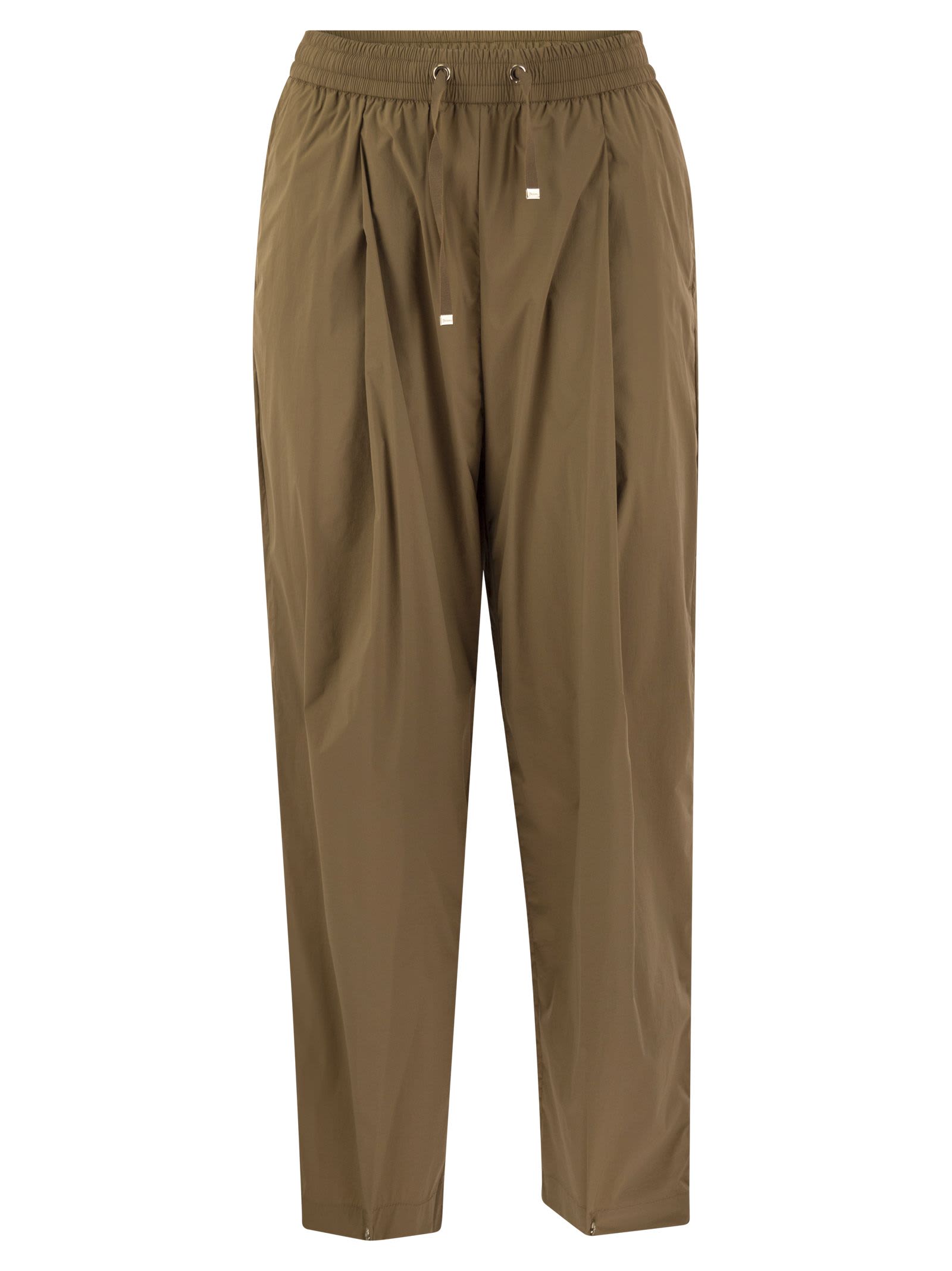 Shop Herno Light Stretch Nylon Trousers In Brown