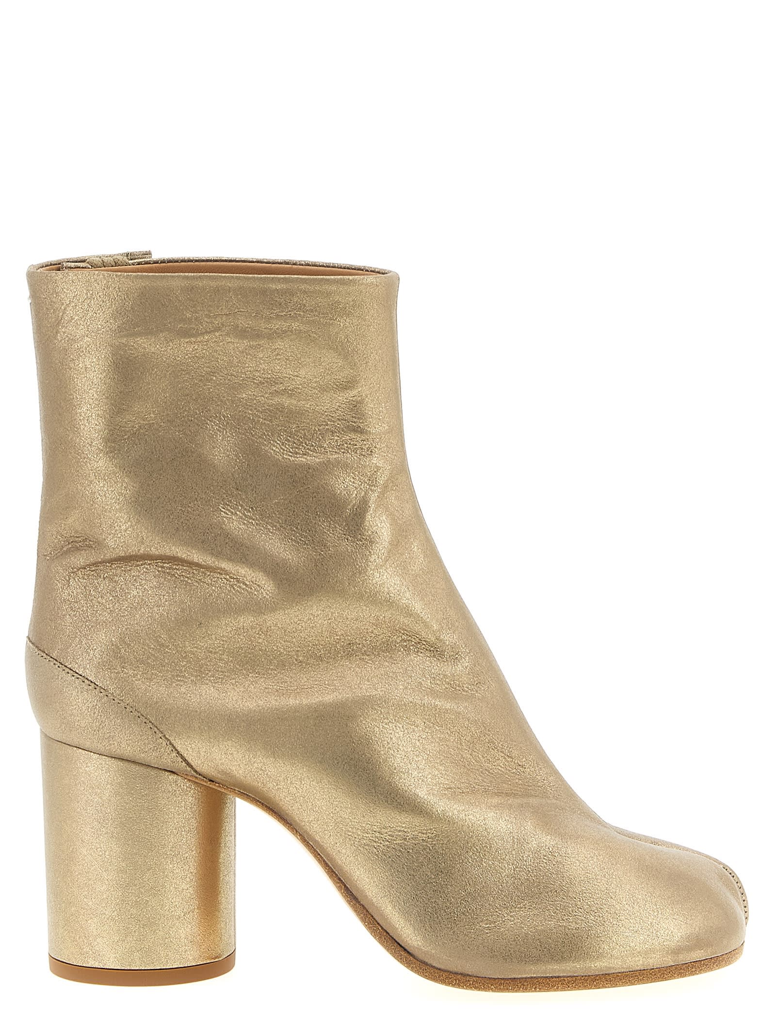 Maison Margiela Tabi Ankle Boots In Gold
