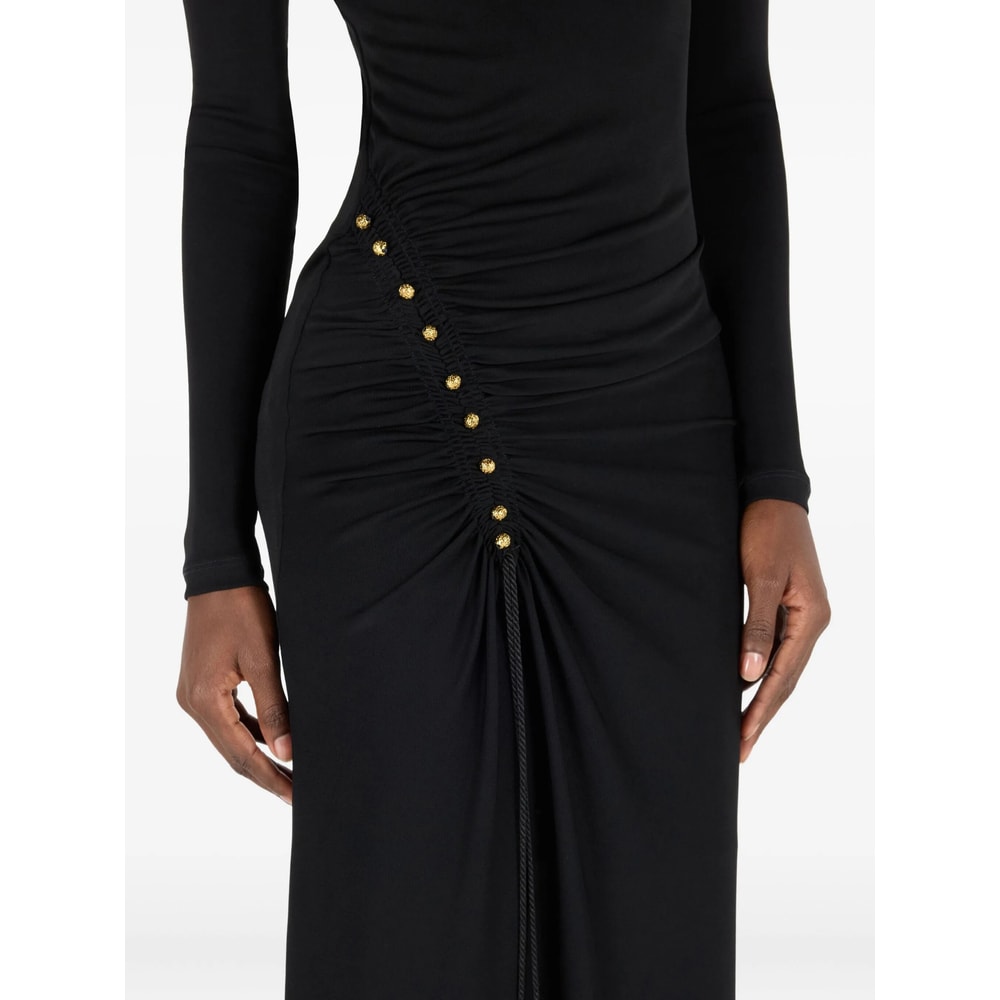 Roberto Cavalli Langes Kleid Mit Gerafftem Detail In Black