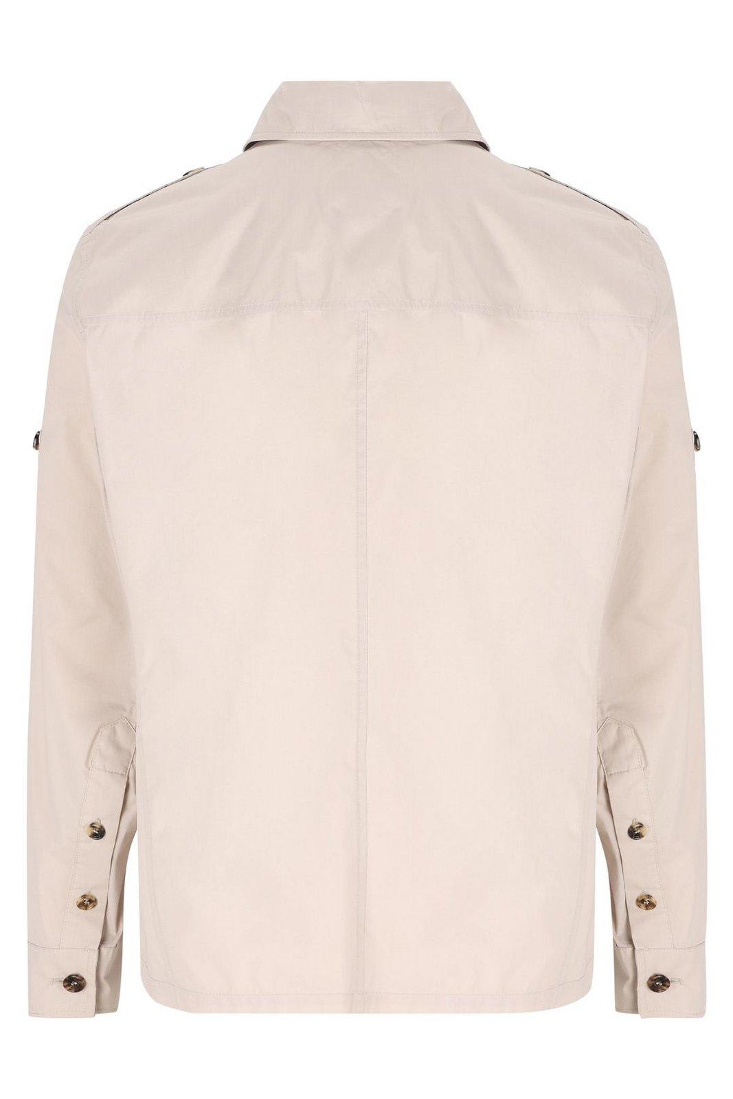 Brunello Cucinelli Multi-pocket Buttoned Jacket In Beige Freddo