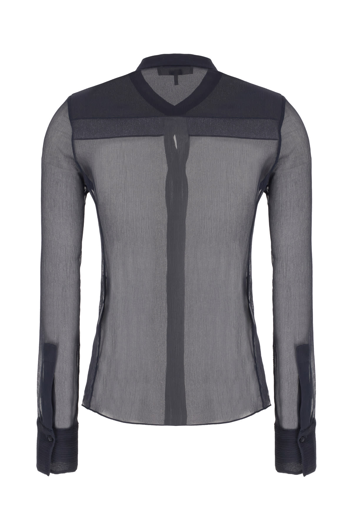 Shop Chloé Navy Blue Crepe Blouse In Graphite Blue