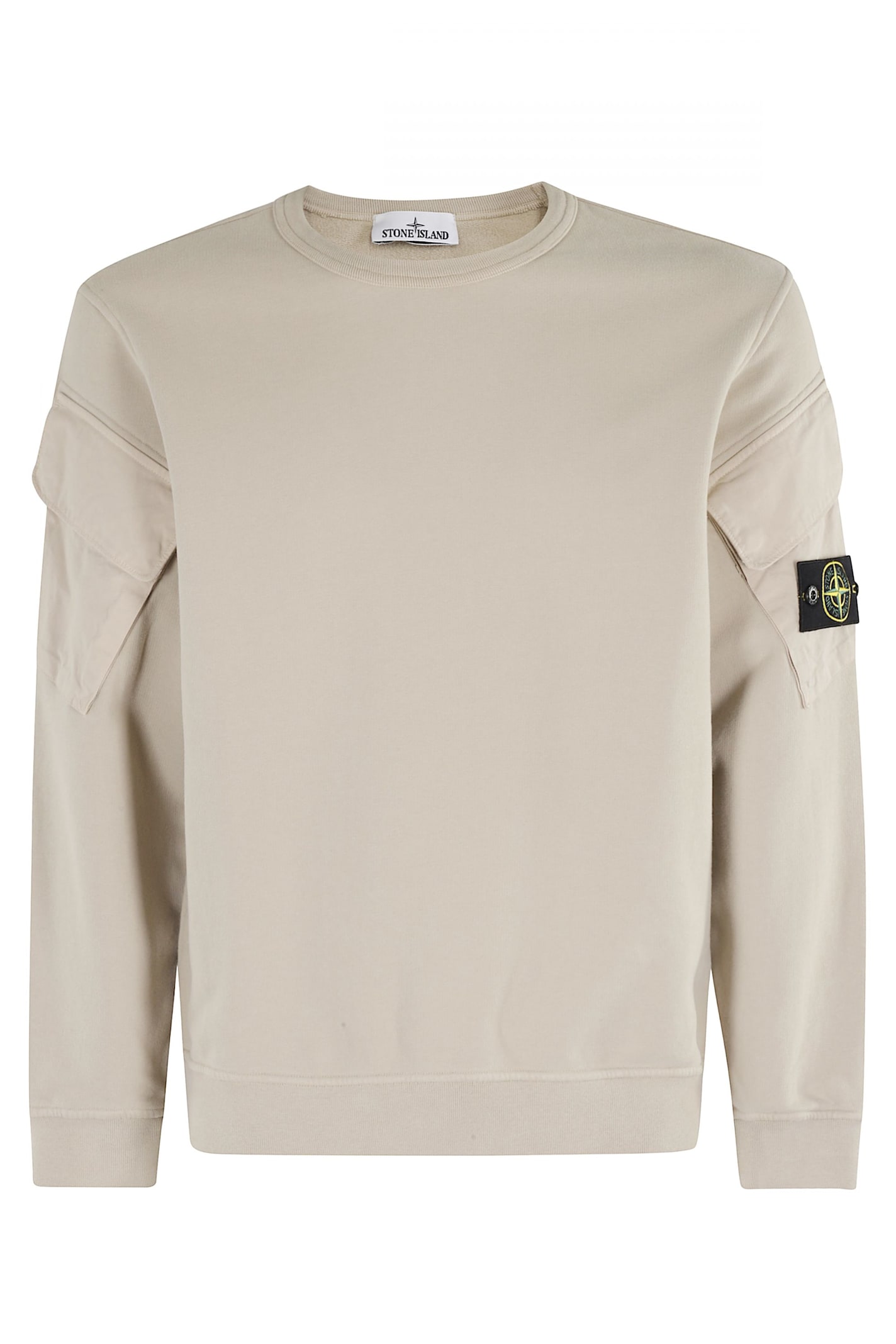 Stone Island Pocket-detail Cotton Sweatshirt In White