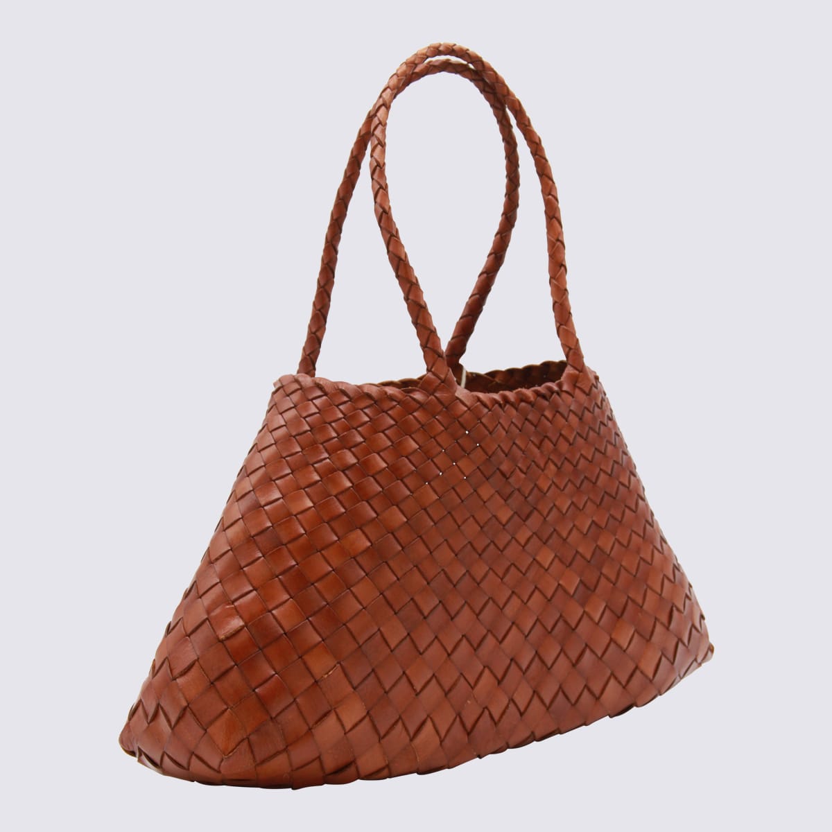 Dragon Diffusion Dark Orange Santa Croce Shoulder Bag In Brown