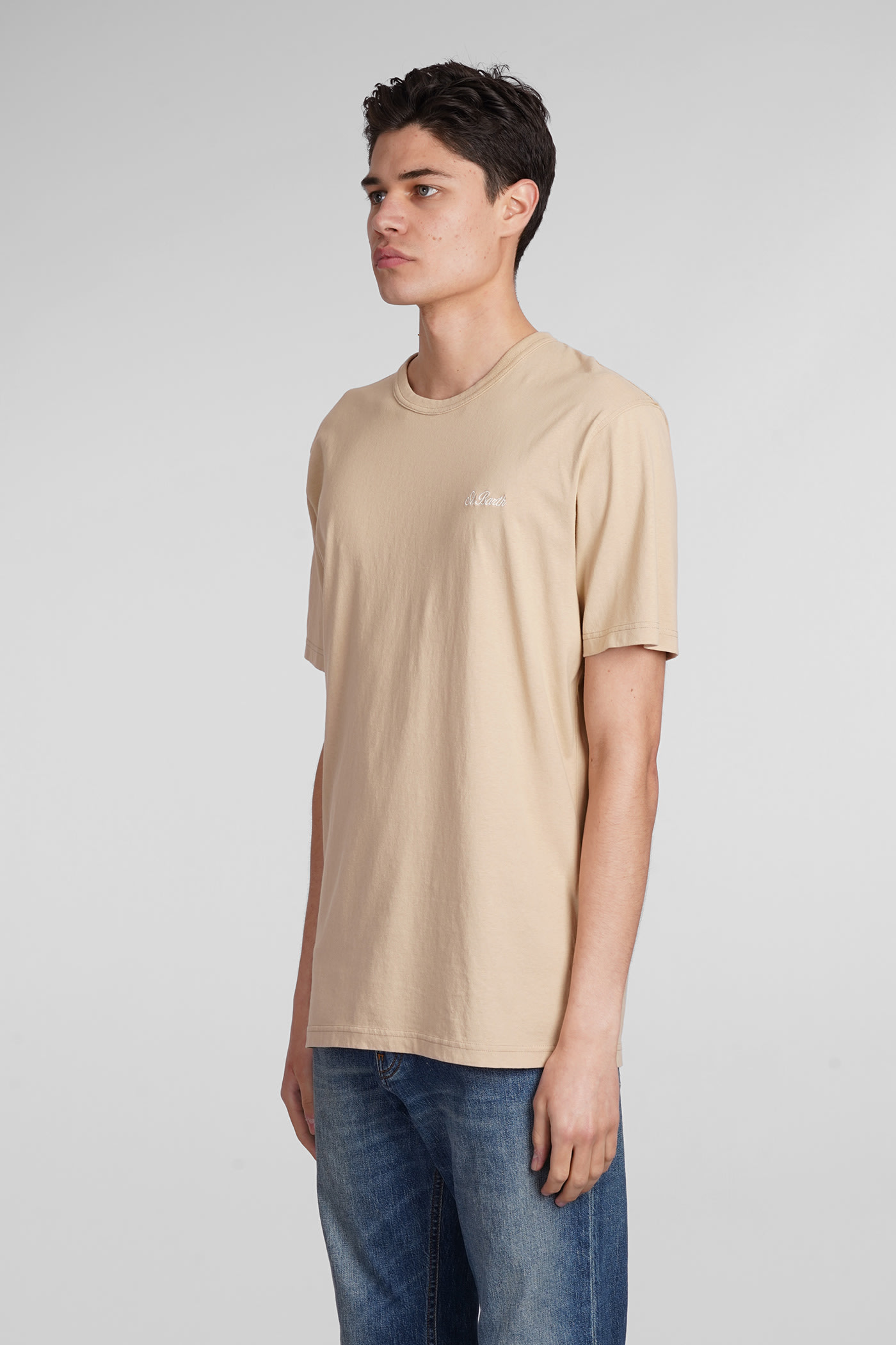 Shop Mc2 Saint Barth Dover T-shirt In Beige Cotton
