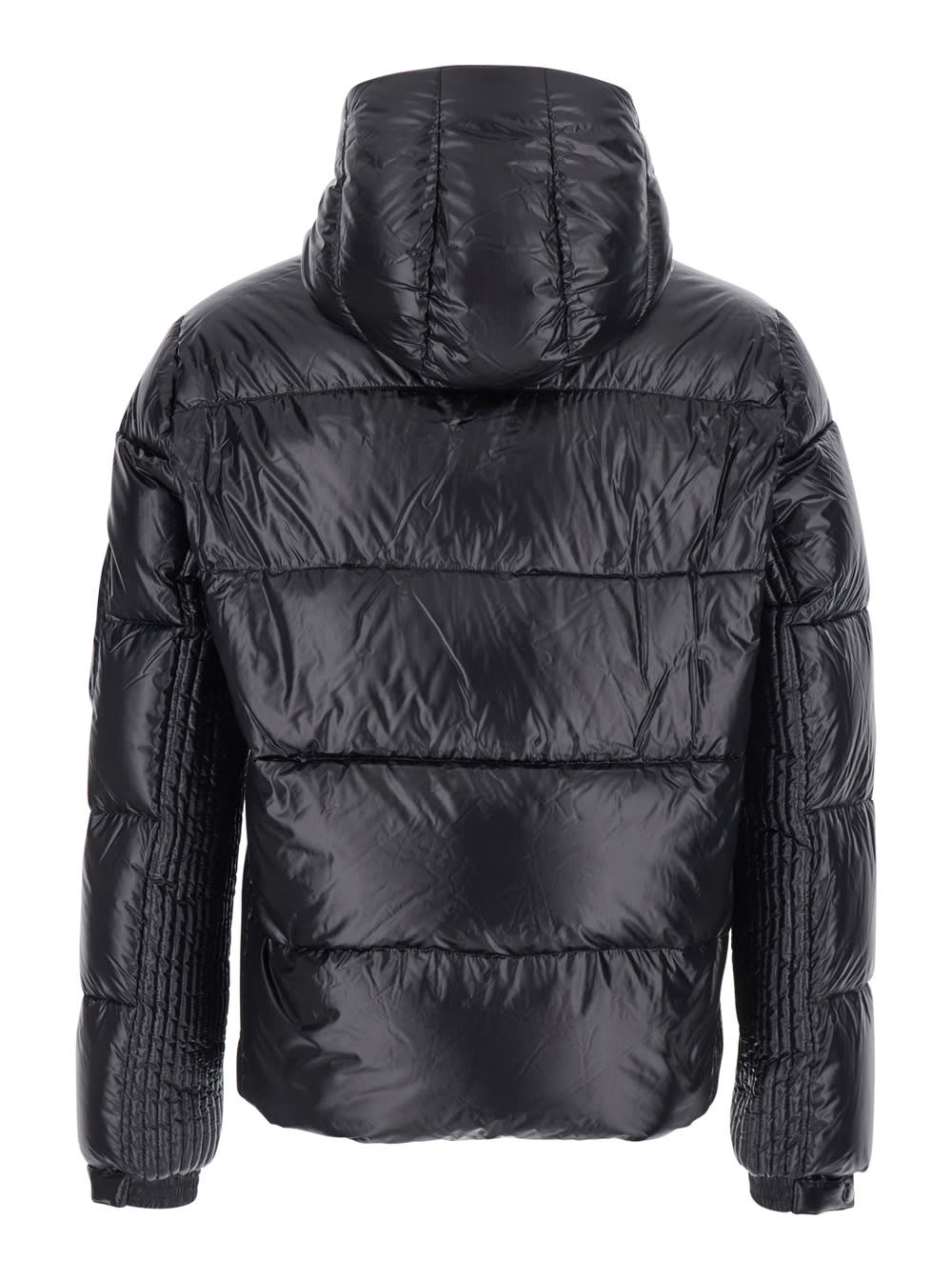 Tatras Belbo Black Down Jacket With Hood And Logo Patch On The Side In Tech Fabric Man In Black