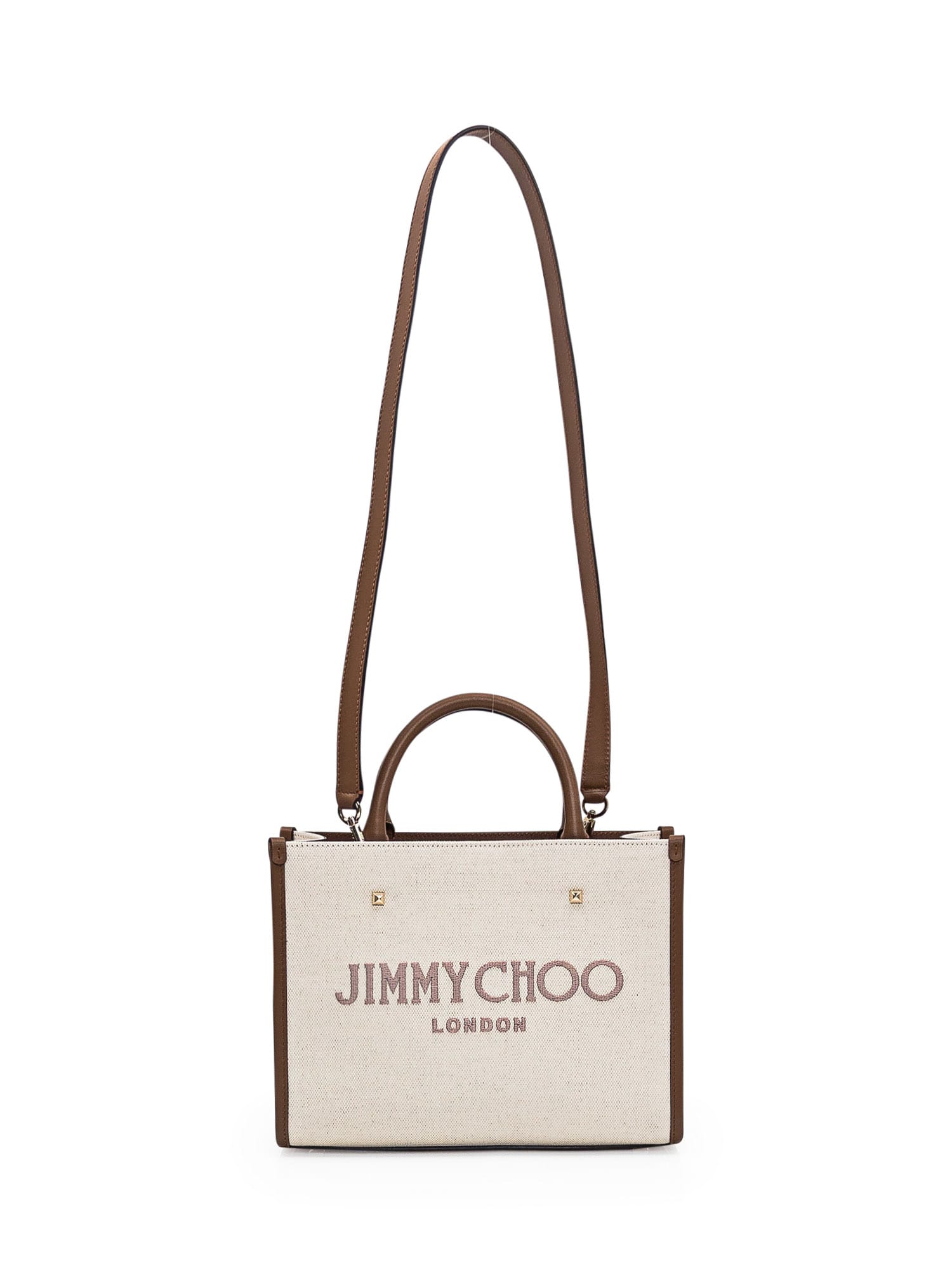 Shop Jimmy Choo Tote Avenue S Bag In Natural/taupe/dark Tan/light G