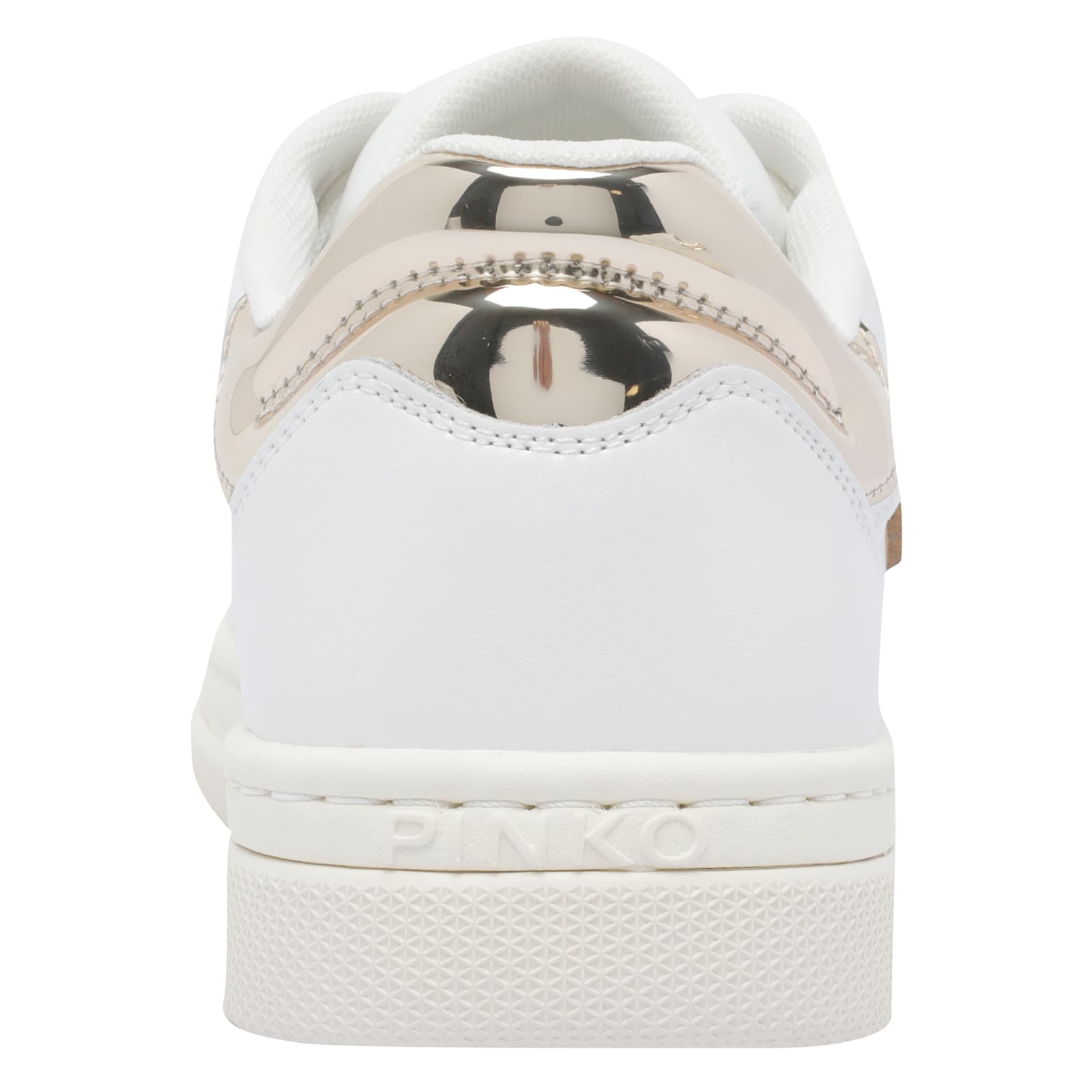 Pinko Metallic-panel Lace-up Sneakers In White