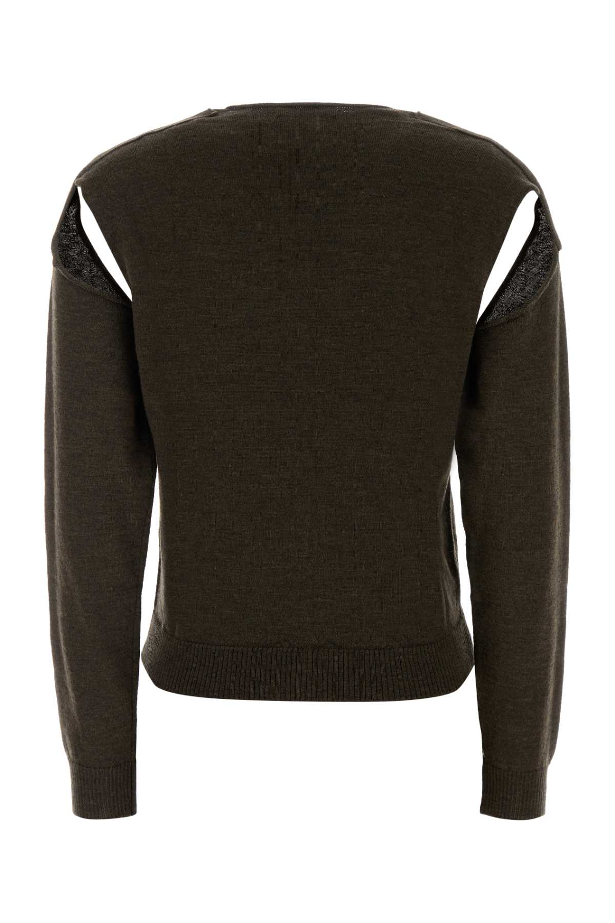 Gimaguas Wool Cardigan With V-neckline And Cut-out Shoulders In Black