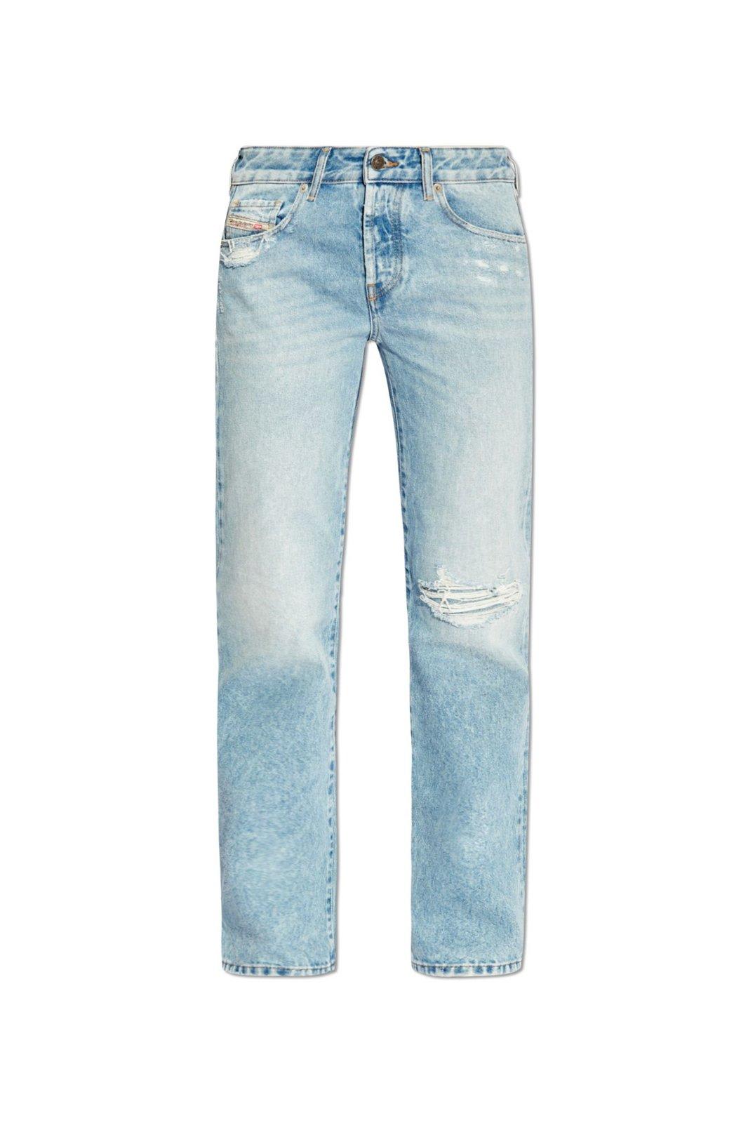 1989 D-mine Distressed Straight-leg Jeans