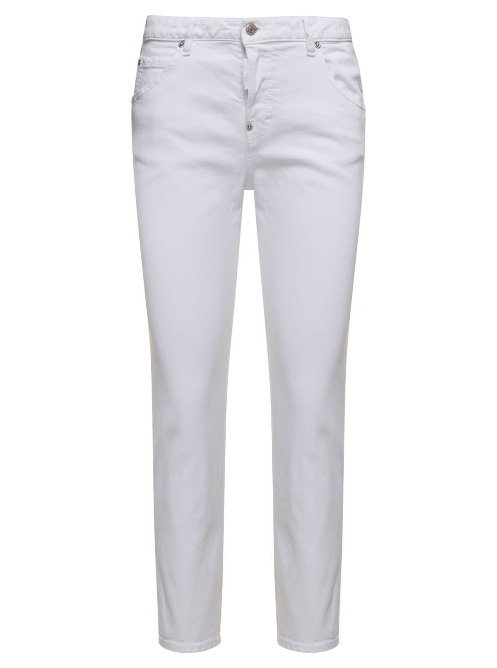 cool Girl White Skinny Jeans In Stretch Cotton Denim Woman Dsquared2