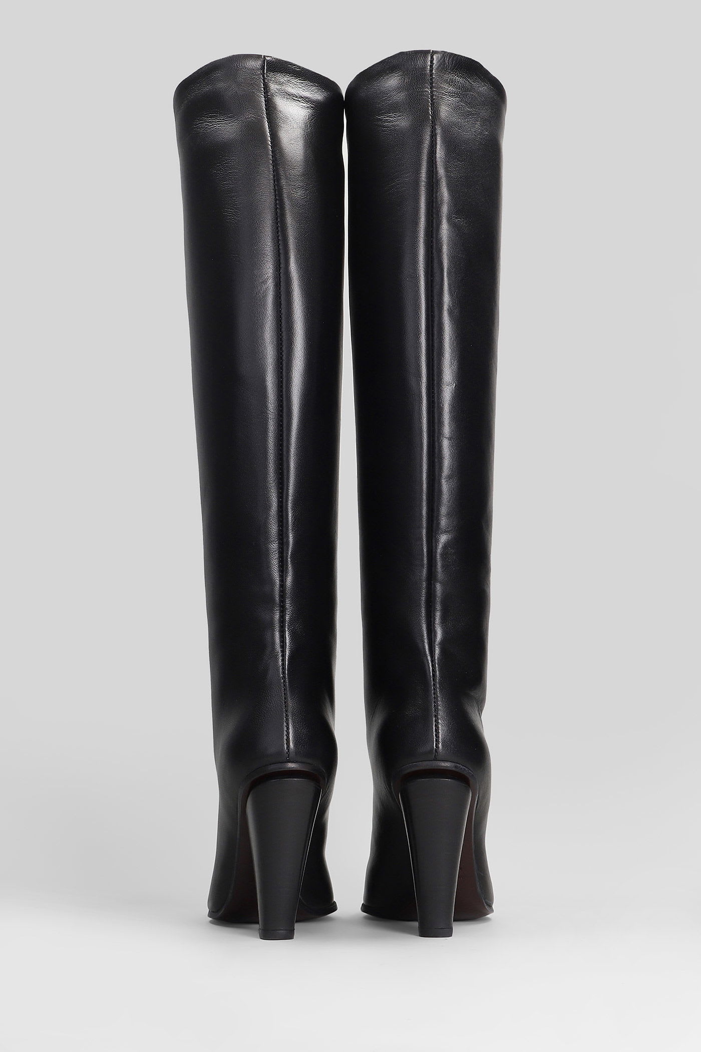 Roberto Festa Uriel High Heels Boots In Black Leather In Black
