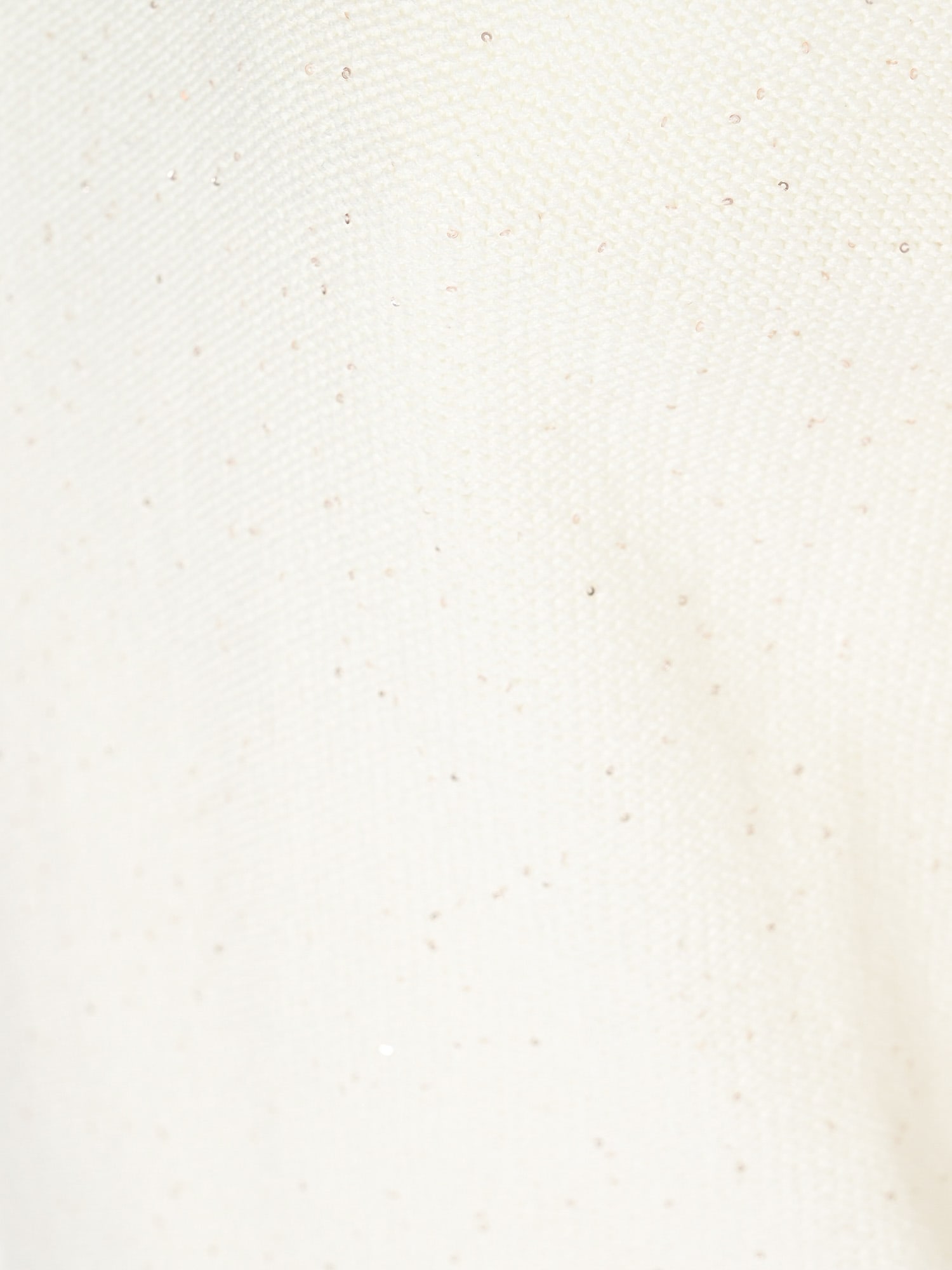 Fabiana Filippi Sequin Short Sleeve Crew Neck Sweater In Neutral