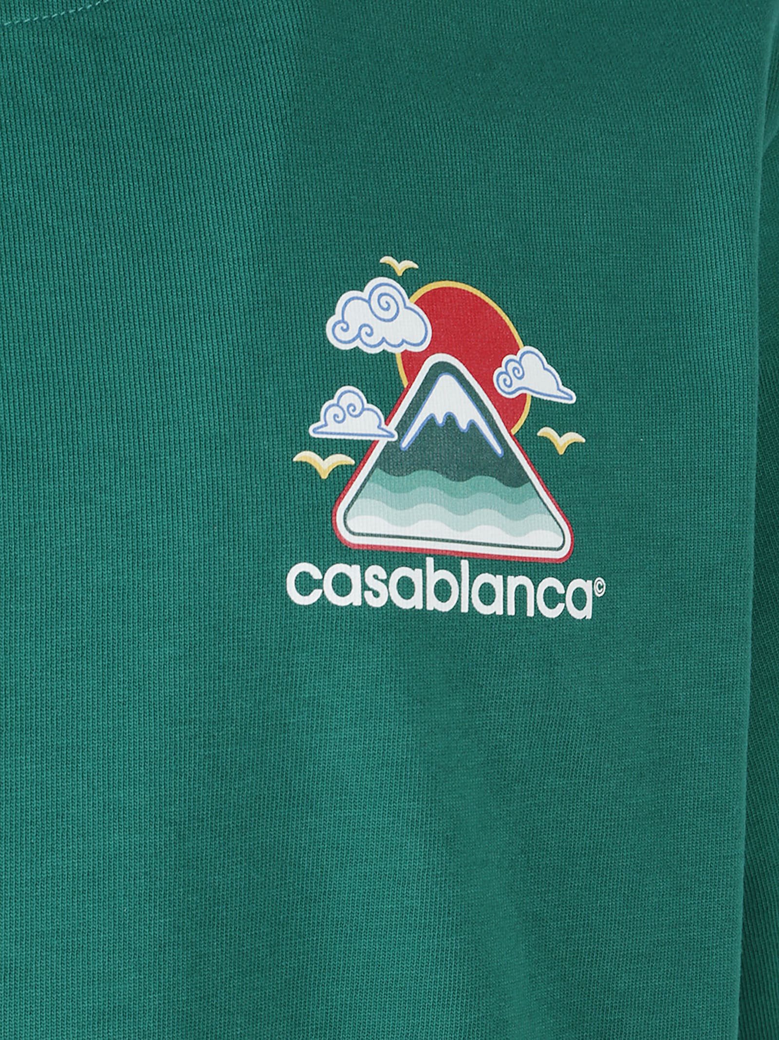 Casablanca Montagne Ondulee Crewneck T-shirt In Green