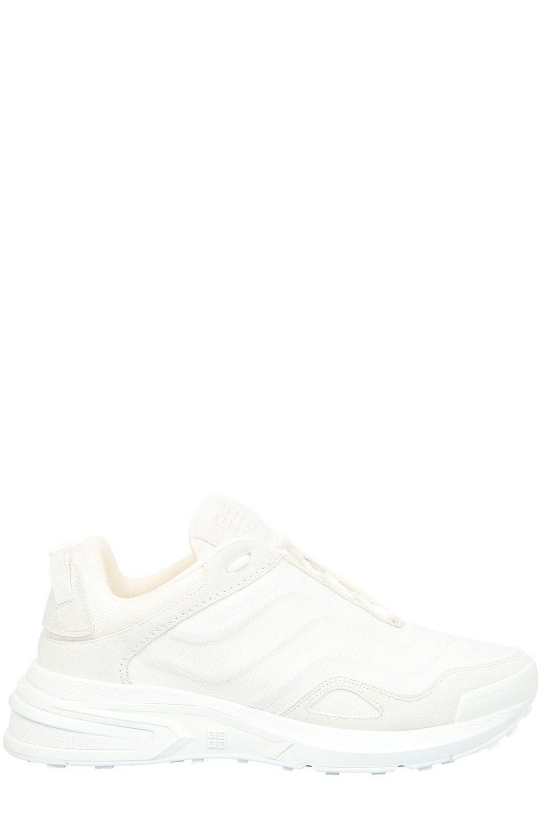 Shop Givenchy Round Toe Lace-up Sneakers In White