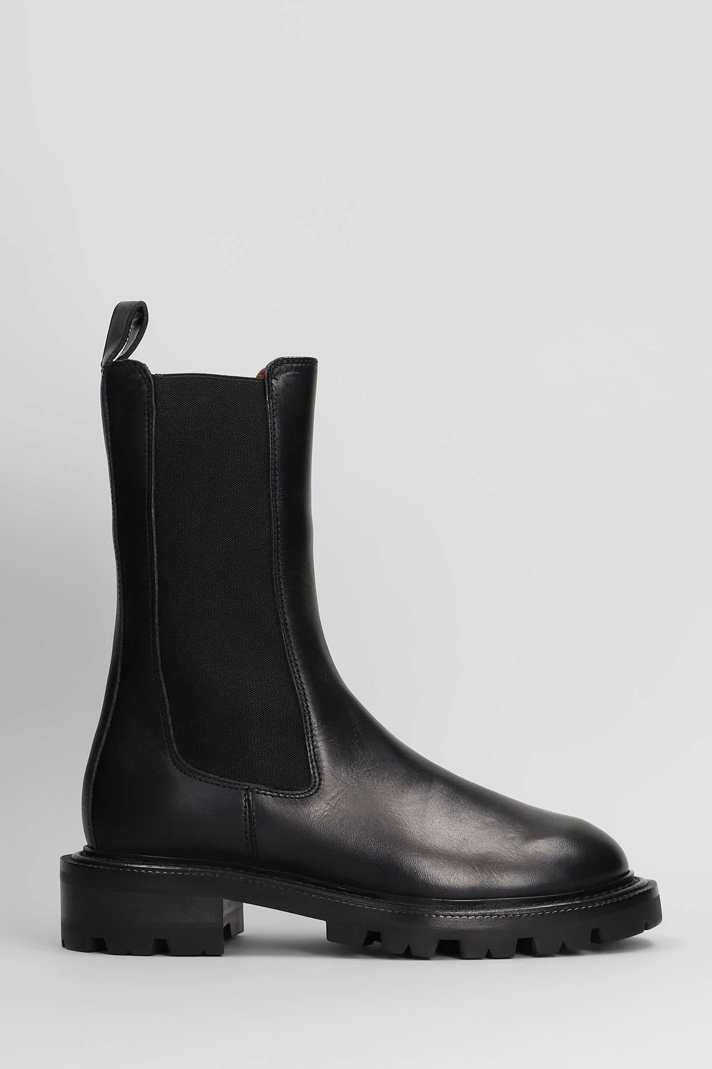 Paris Texas Napa Chelsea Boot Combat Boots In Black Leather In Black