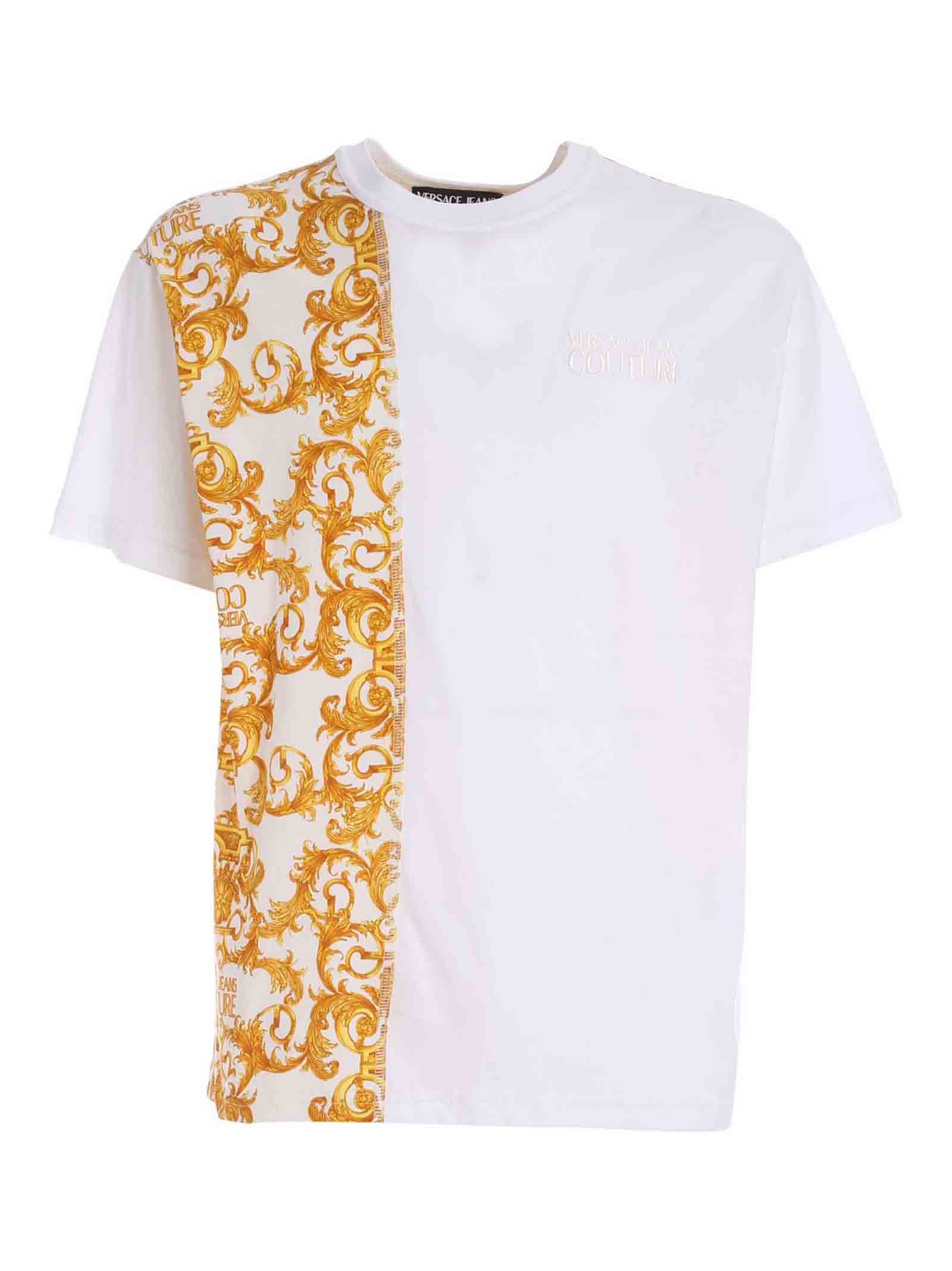 Versace Jeans Couture Logo Embroidery T-shirt In White