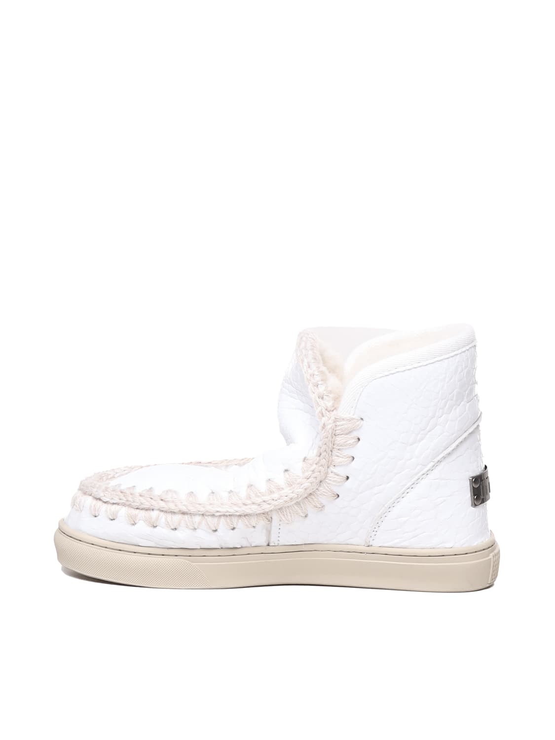 Shop Mou Eskimo Sneakers In Sheepskin In White