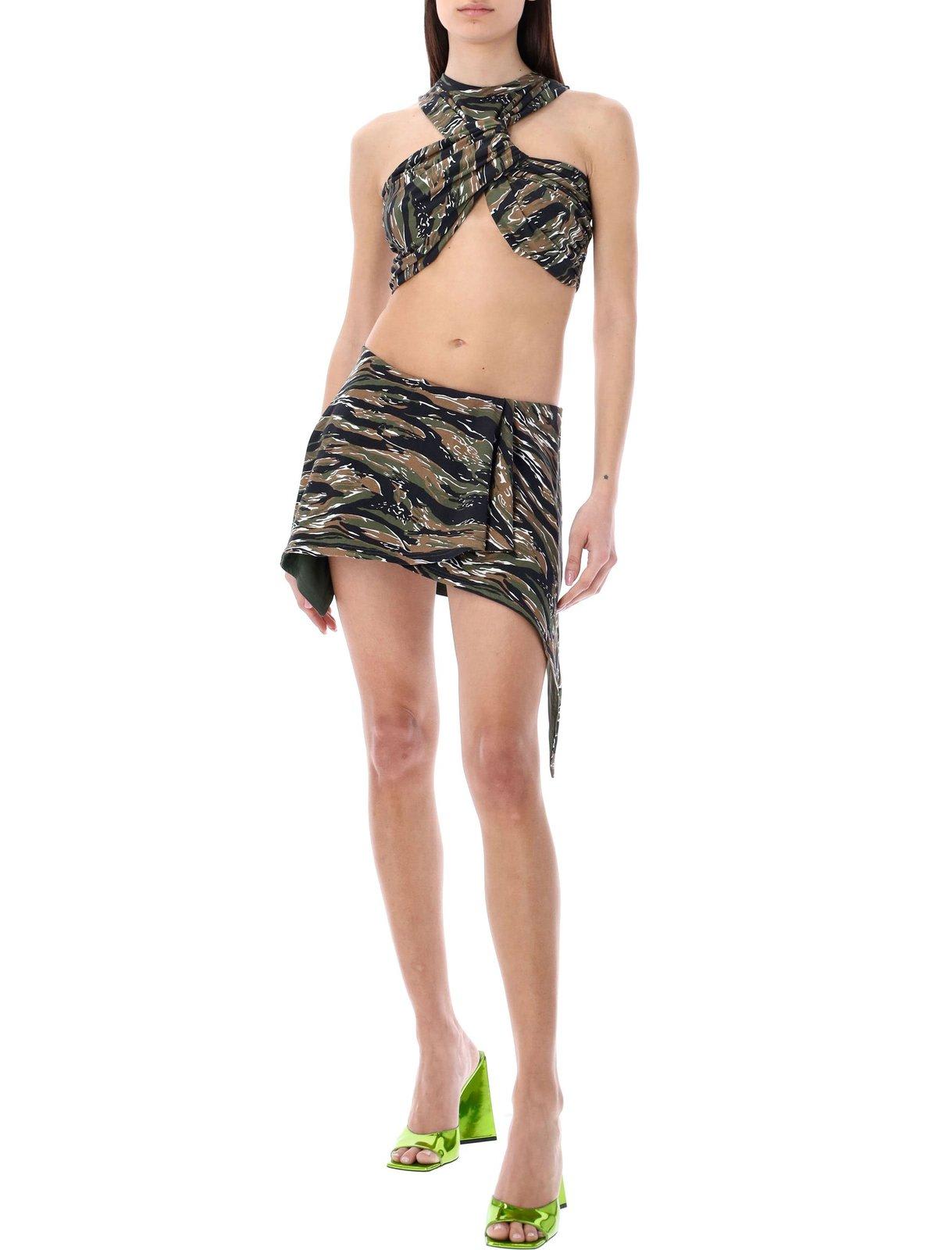 Shop Attico Camouflage Mini Skirt In Fantasia