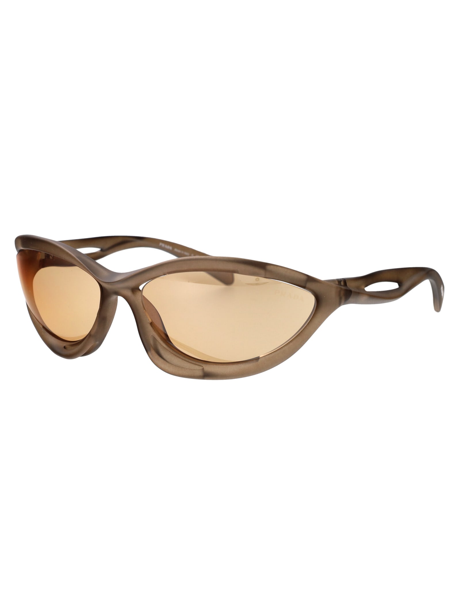 Shop Prada 0pr A26s Sunglasses In 16v10h Loden Frosted