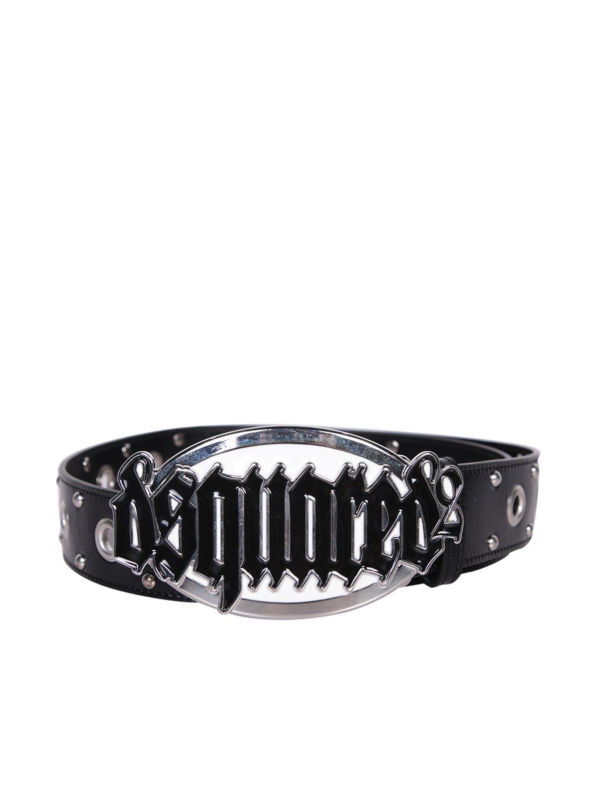 Shop Dsquared2 Gothic Logo Buckled Belt In Black