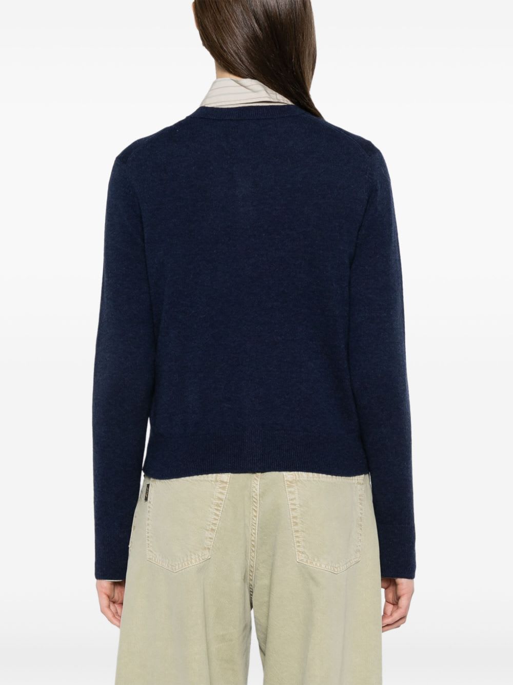 Acne Studios Crewneck Cardigan Knitwear Black In Blue