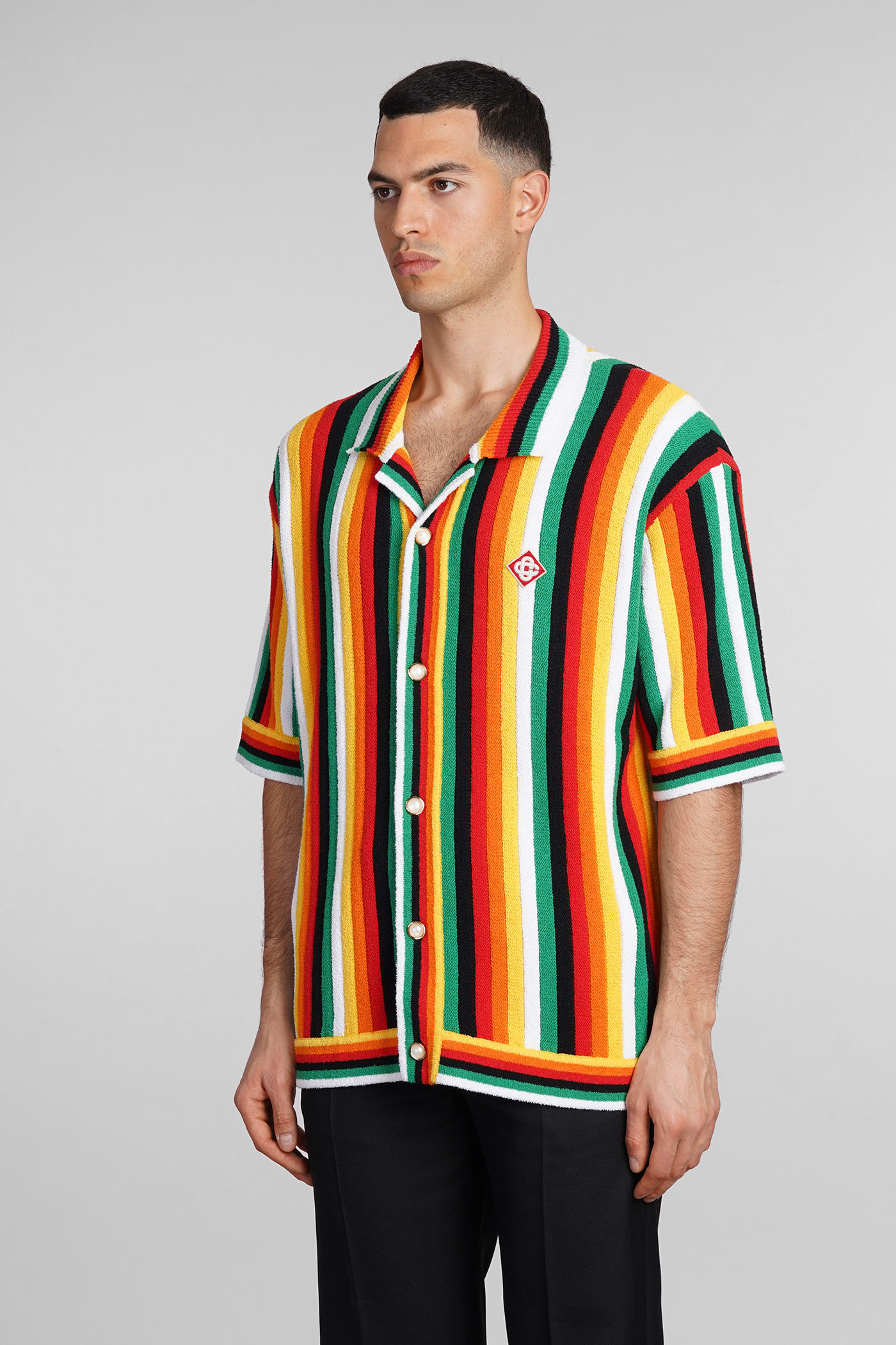 Shop Casablanca Shirt In Multicolor Cotton