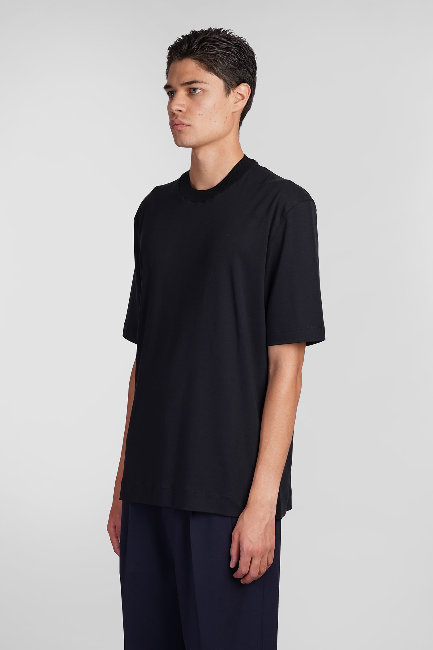 Shop Zegna T-shirt In Blue Cotton