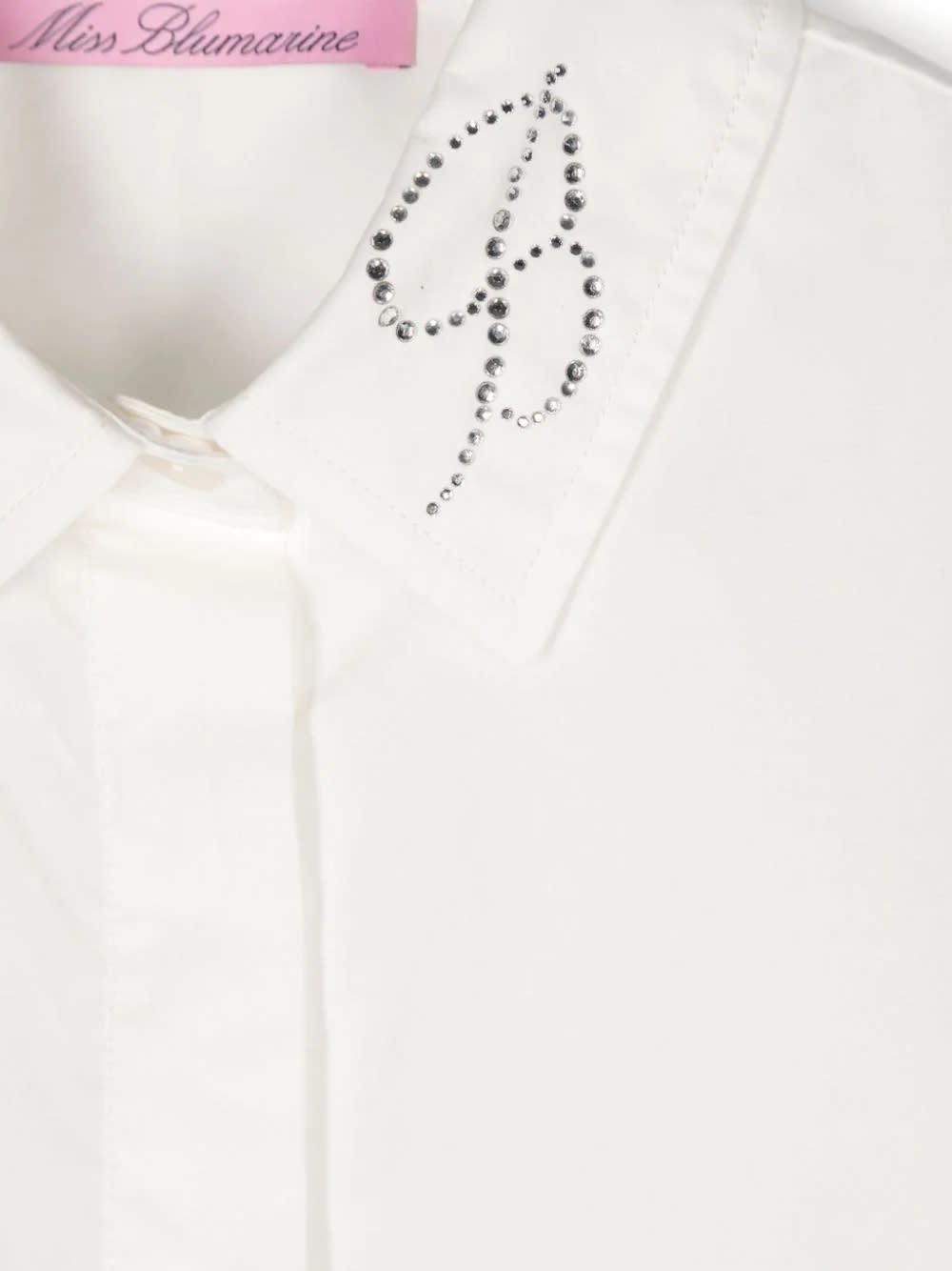 Shop Miss Blumarine Camicia Con Logo Di Strass In White