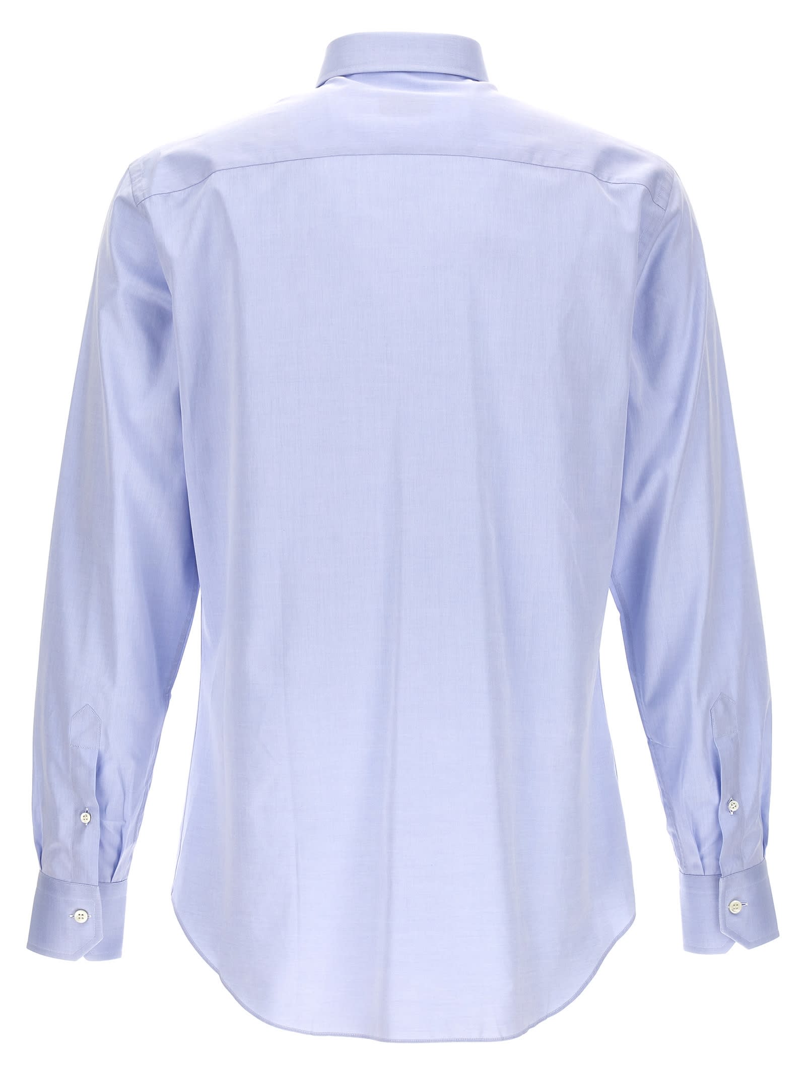 Shop Brioni Poplin Shirt In Light Blue