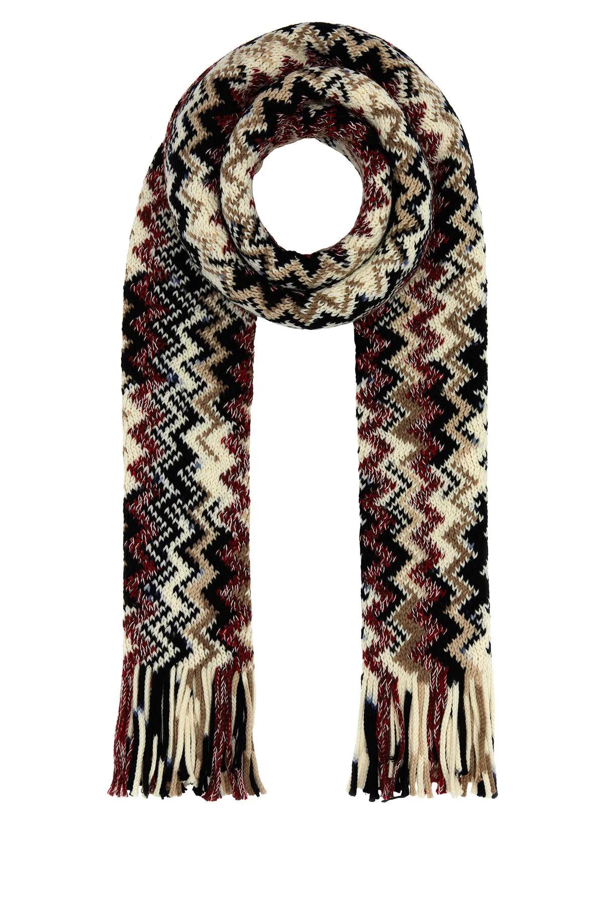 Shop Missoni Embroidered Wool Scarf In Multicolor