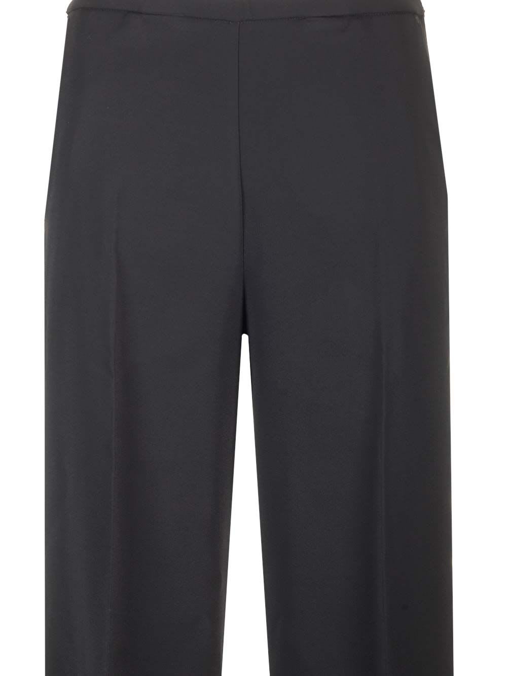 Shop Forte Forte Flared Trousers In Stretch Cady Crepe In Black