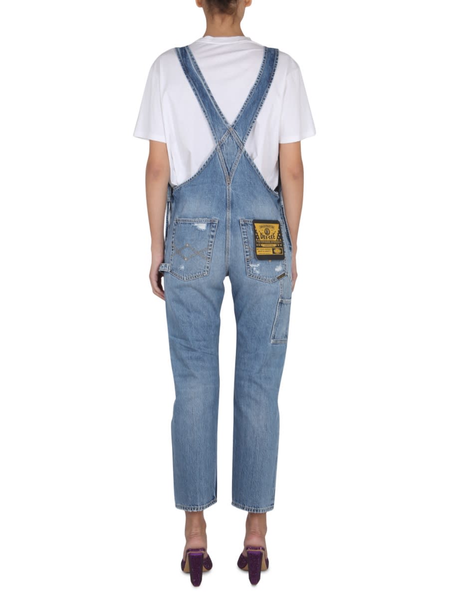 Shop Washington Dee Cee Dungarees With Logo In Blue