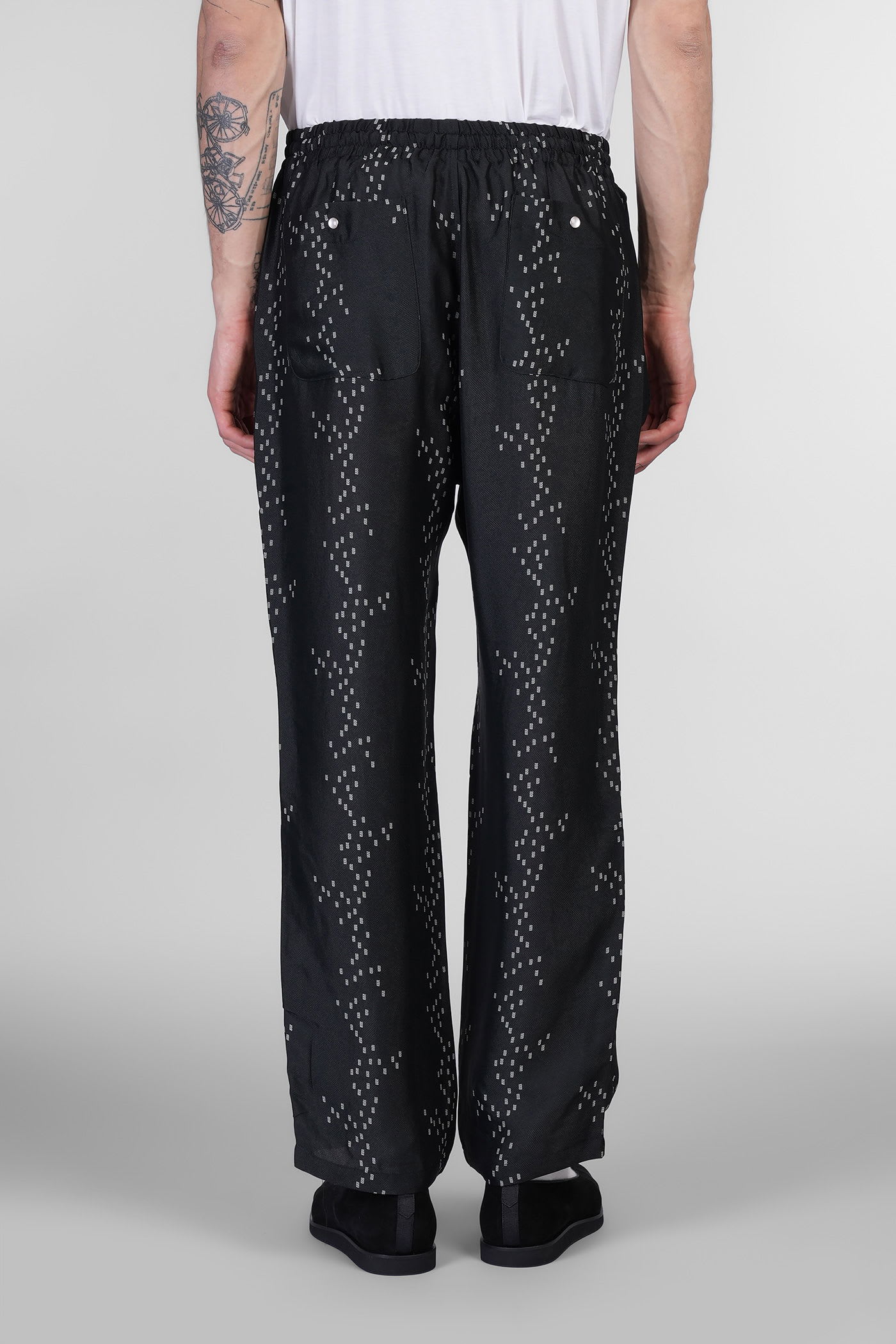 NEEDLES PANTS IN BLACK RAYON 