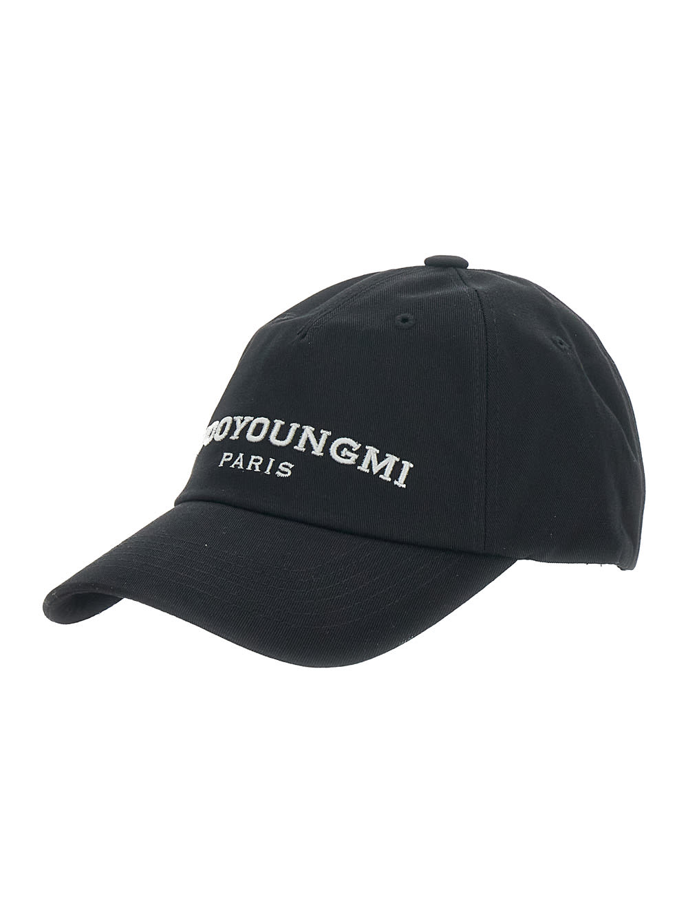 Wooyoungmi Black Baseball Cap With Logo Lettering On The Front In Cotton Man In Black