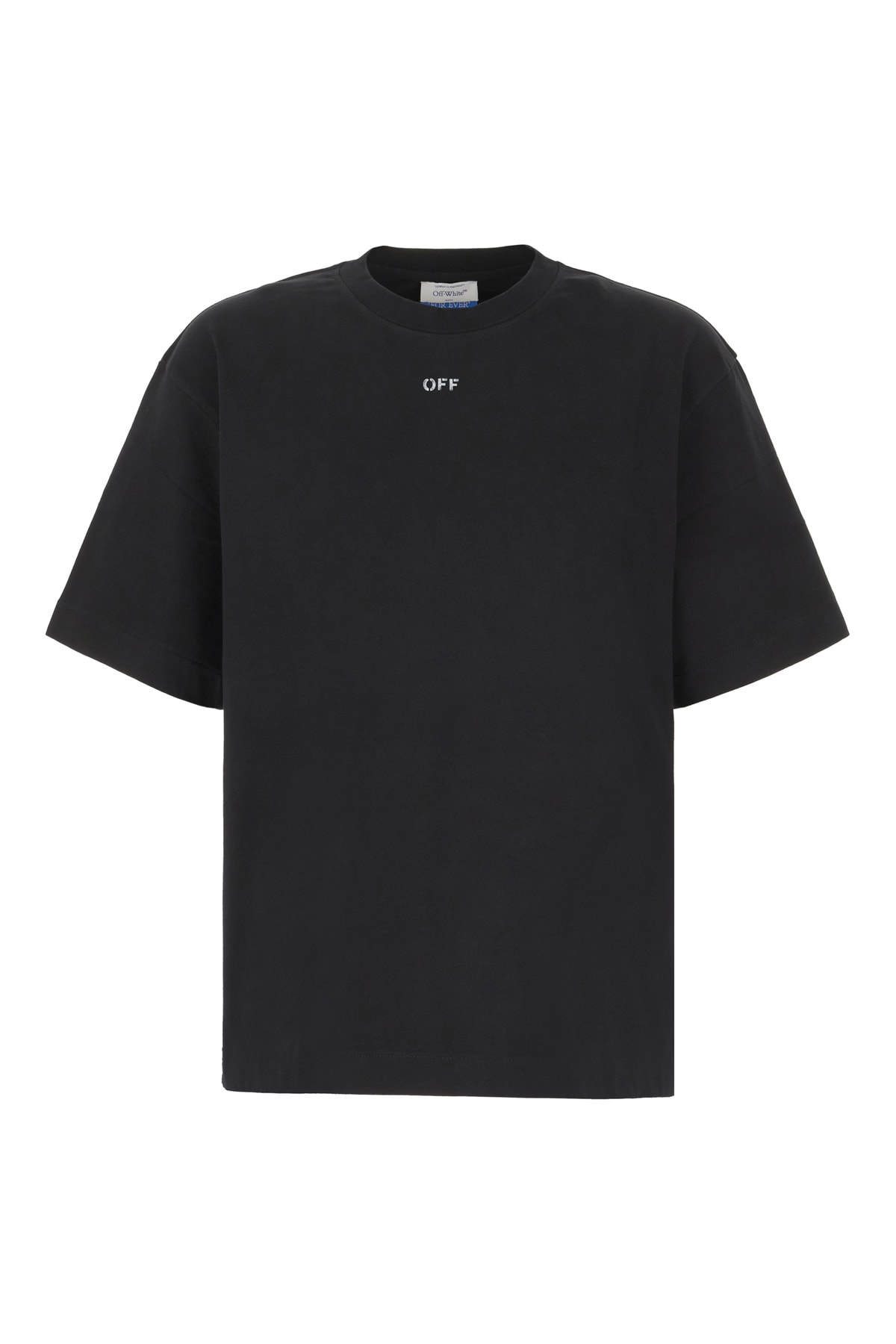 Off-white Black Cotton Oversize T-shirt In Black White