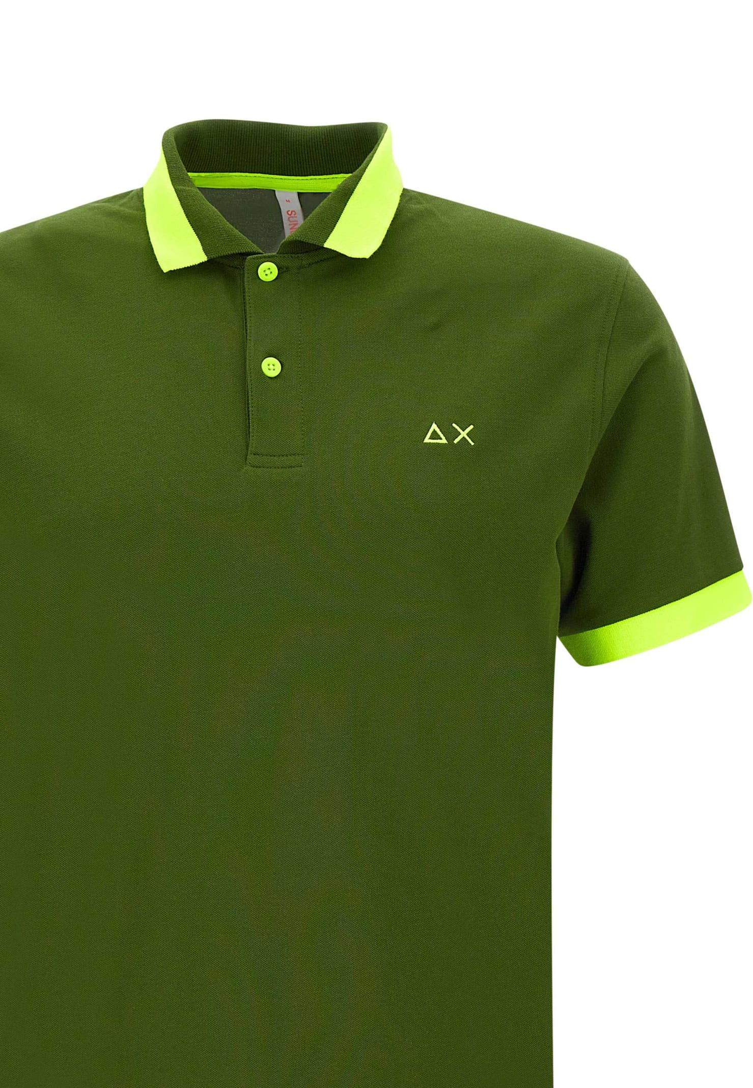Shop Sun 68 Big Stripe Cotton Polo Shirt In Green