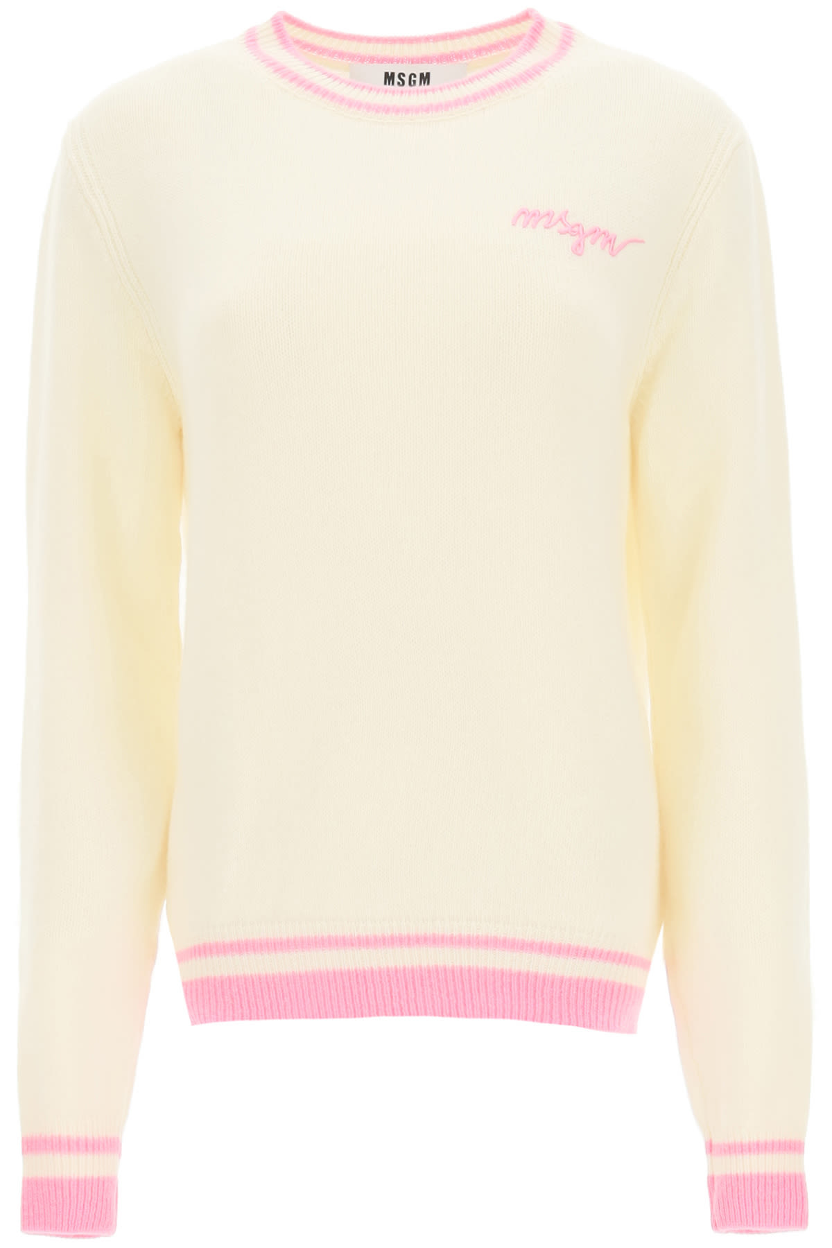 MSGM Sweater With Logo Embroidery