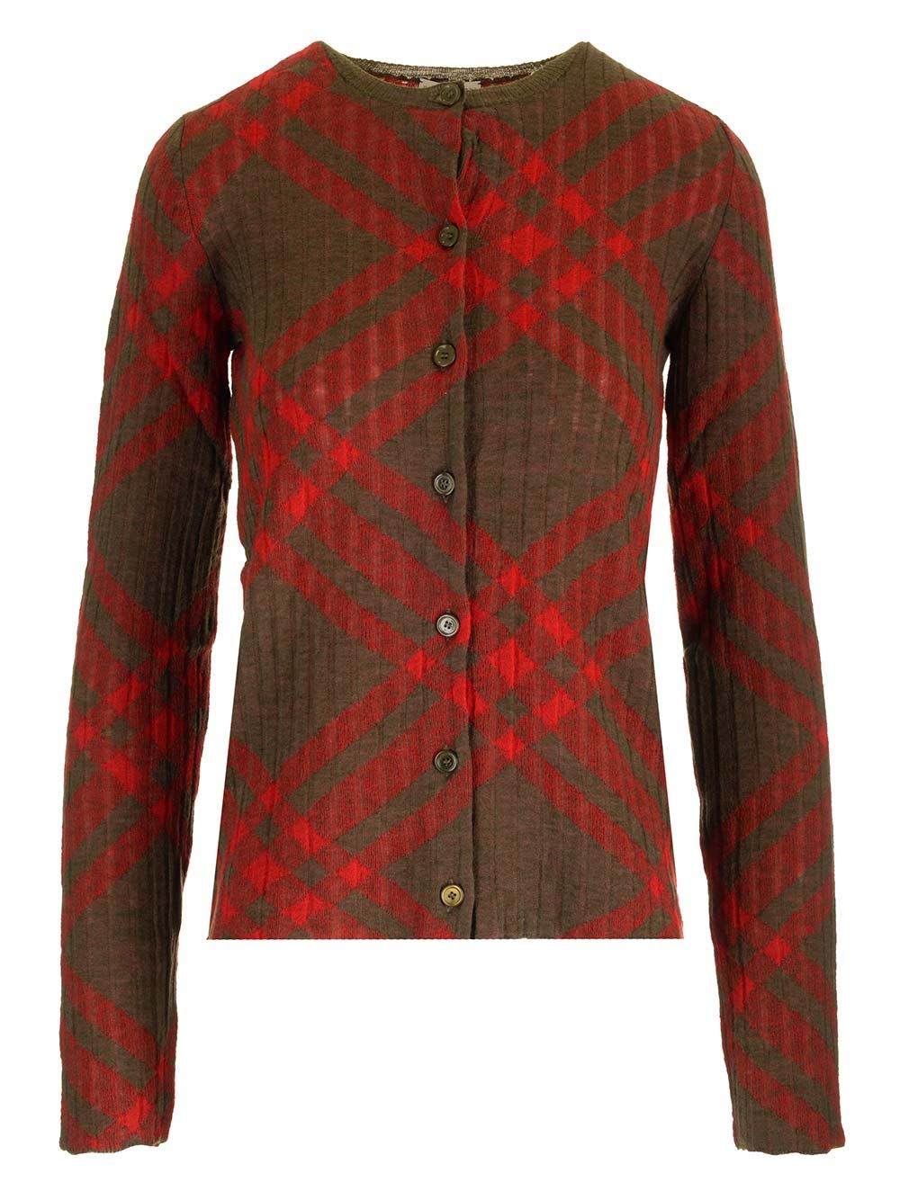 Shop Burberry Mohair Cardigan In Bordeaux