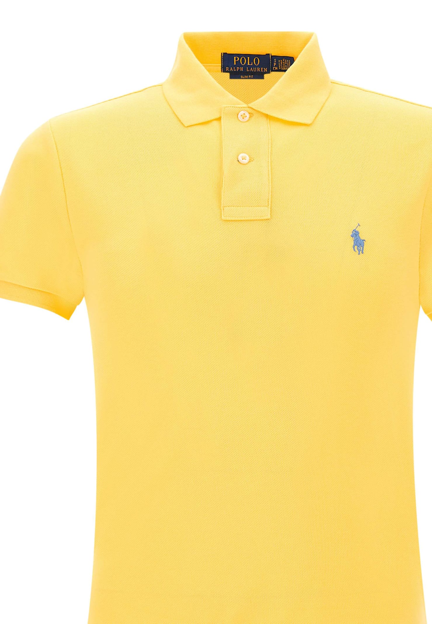 Shop Polo Ralph Lauren Classics Piquet Cotton Polo Shirt In Yellow