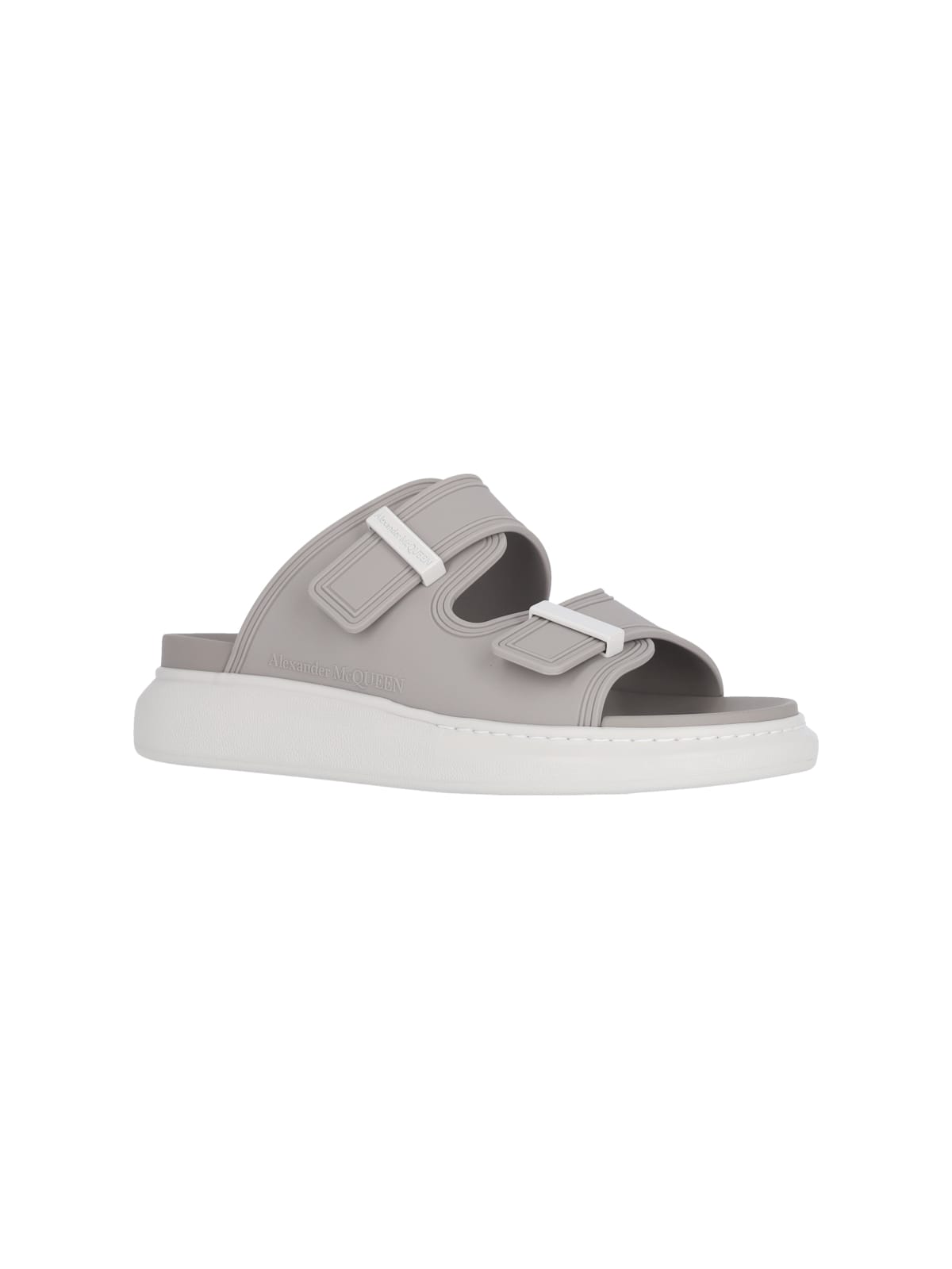 Shop Alexander Mcqueen Hybrid Slide Sandals In Gray