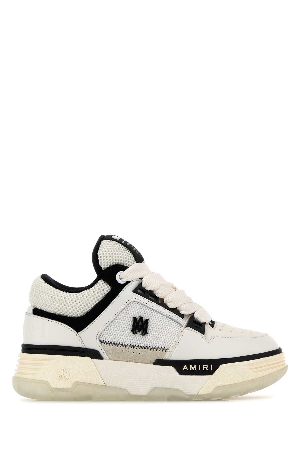 Shop Amiri White Mesh And Leather Ma-1 Sneakers In Whiteblack